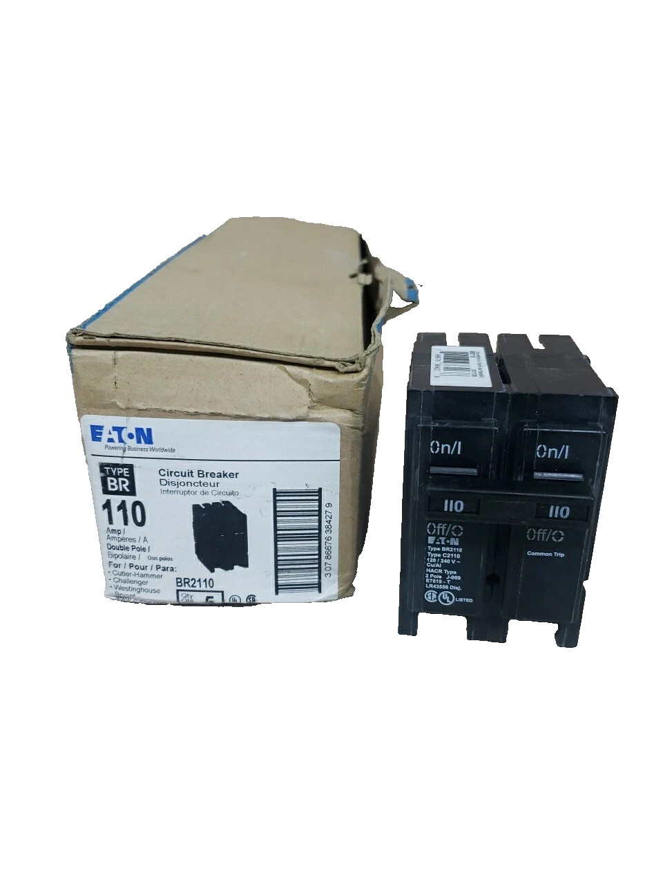NEW Eaton BR2110 110A 2 Pole 120/240 Volt Type Br Circuit Breaker