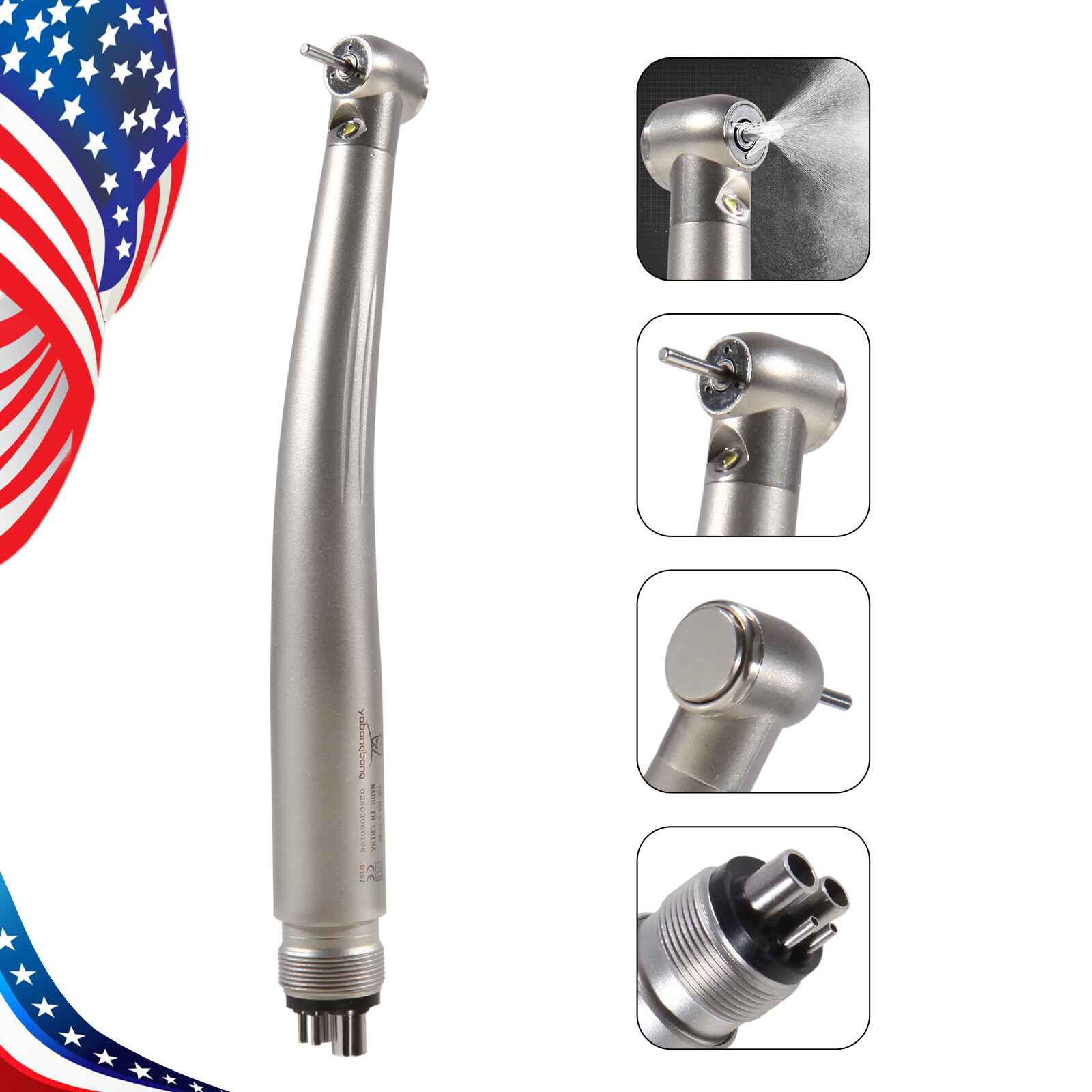 10pcs Dental Fiber Optic LED E-generator High Speed Handpiece 3 Spray 4 Hole st
