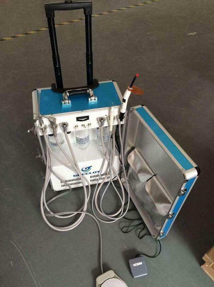 Greeloy Dental Unit with Air Compressor Ultrasonic Scaler Curing Light 4 Hole US
