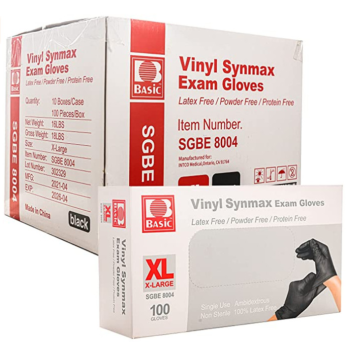 1000 PCS Black Vinyl Gloves Latex & Nitrile Free-XL**Buy One, Get One at 50% Off