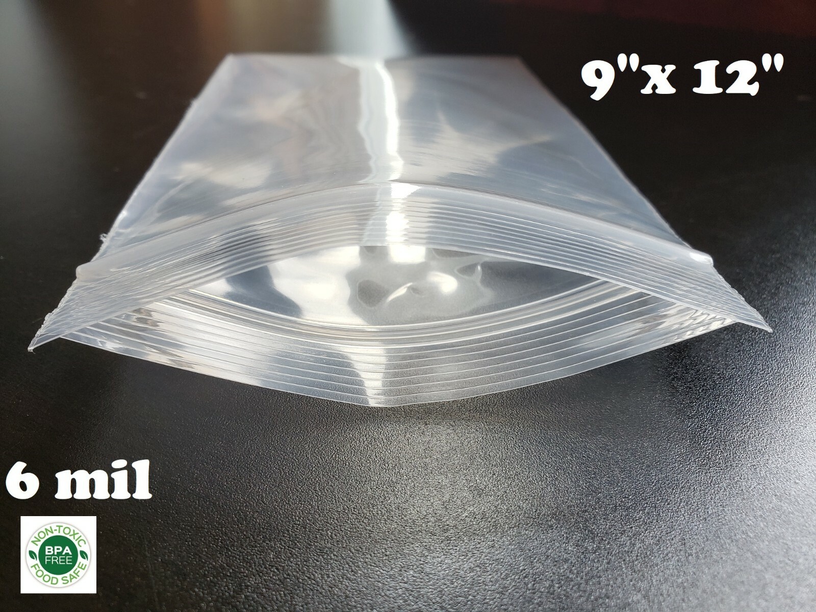 25 9″ x 12″ Extra Heavy Duty 6 Mil Zip Seal Lock Top Plastic Bags Resealable