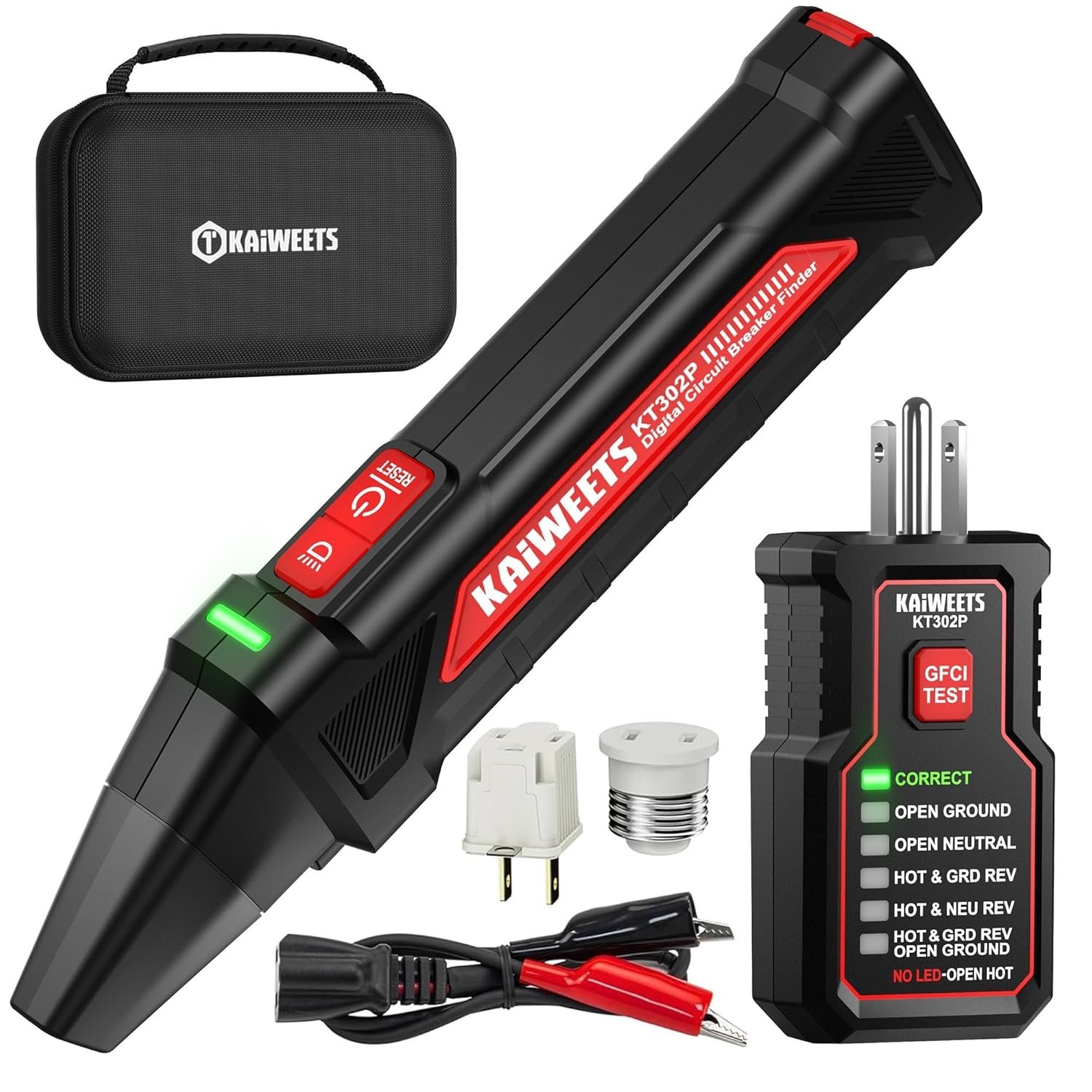 KAIWEETS Circuit Breaker Finder Tool Kit, GFCI Outlet Tester with DualSided L…