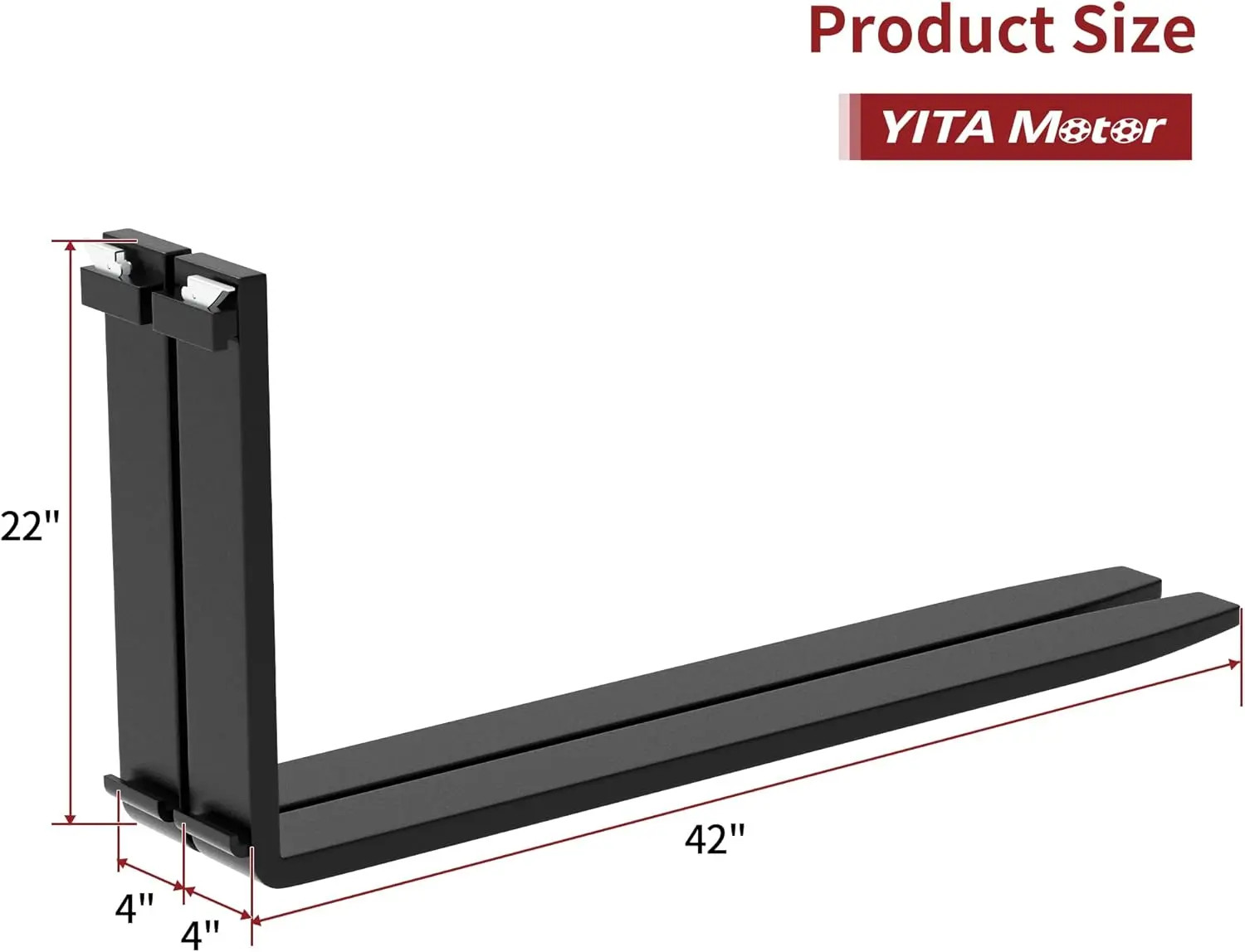 2500 lbs Skid Steer Pallet Fork Attachment, 45″ Pallet Fork 42″ Fork Blades