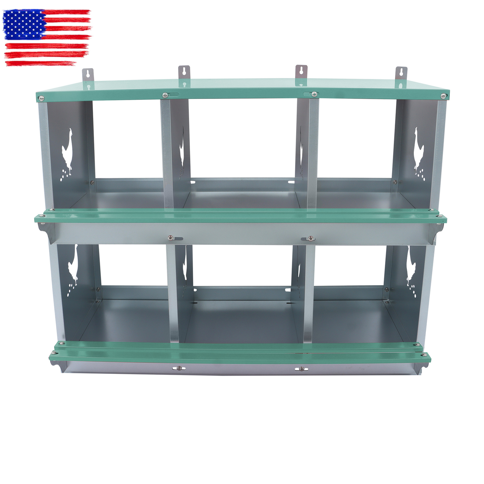 Chicken Nesting Boxes 6 Compartment Metal Poultry Nest Box Wall Mount For Hens