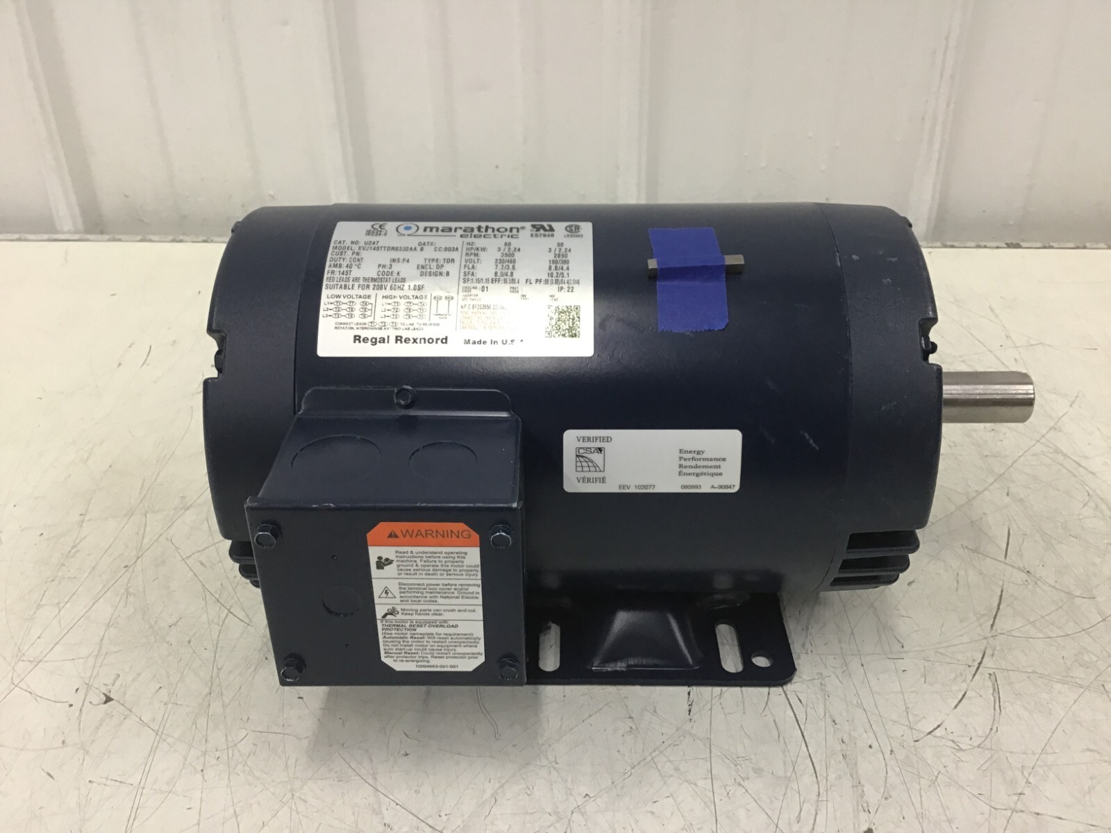 MARATHON MOTORS – 145TTDR6002 General Purpose Motor