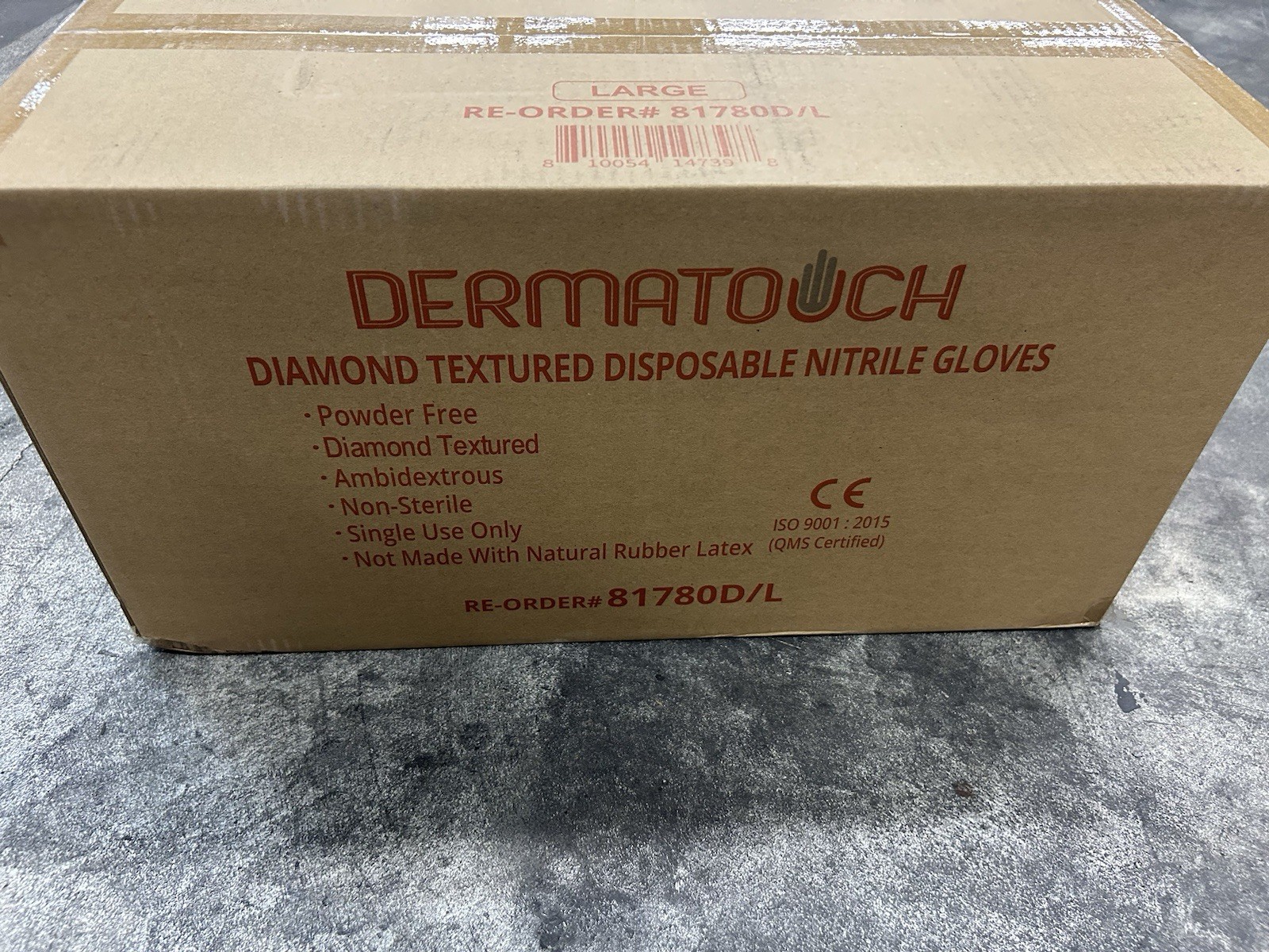 81780D/L 8 MIL Orange Nitrile Diamond Embossed Disposable Gloves 1000/Case