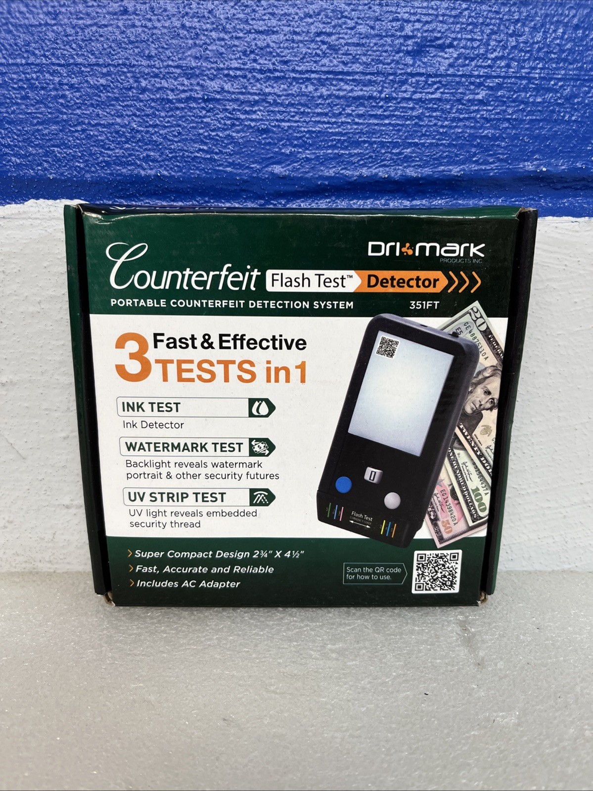 Dri Mark 351FT Counterfeit Flash Test Ultraviolet Watermark Ink Test System