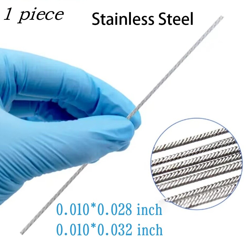 Dental Orthodontic Twisted Lingual Retainer Wire Flat Strand Stainless Steel