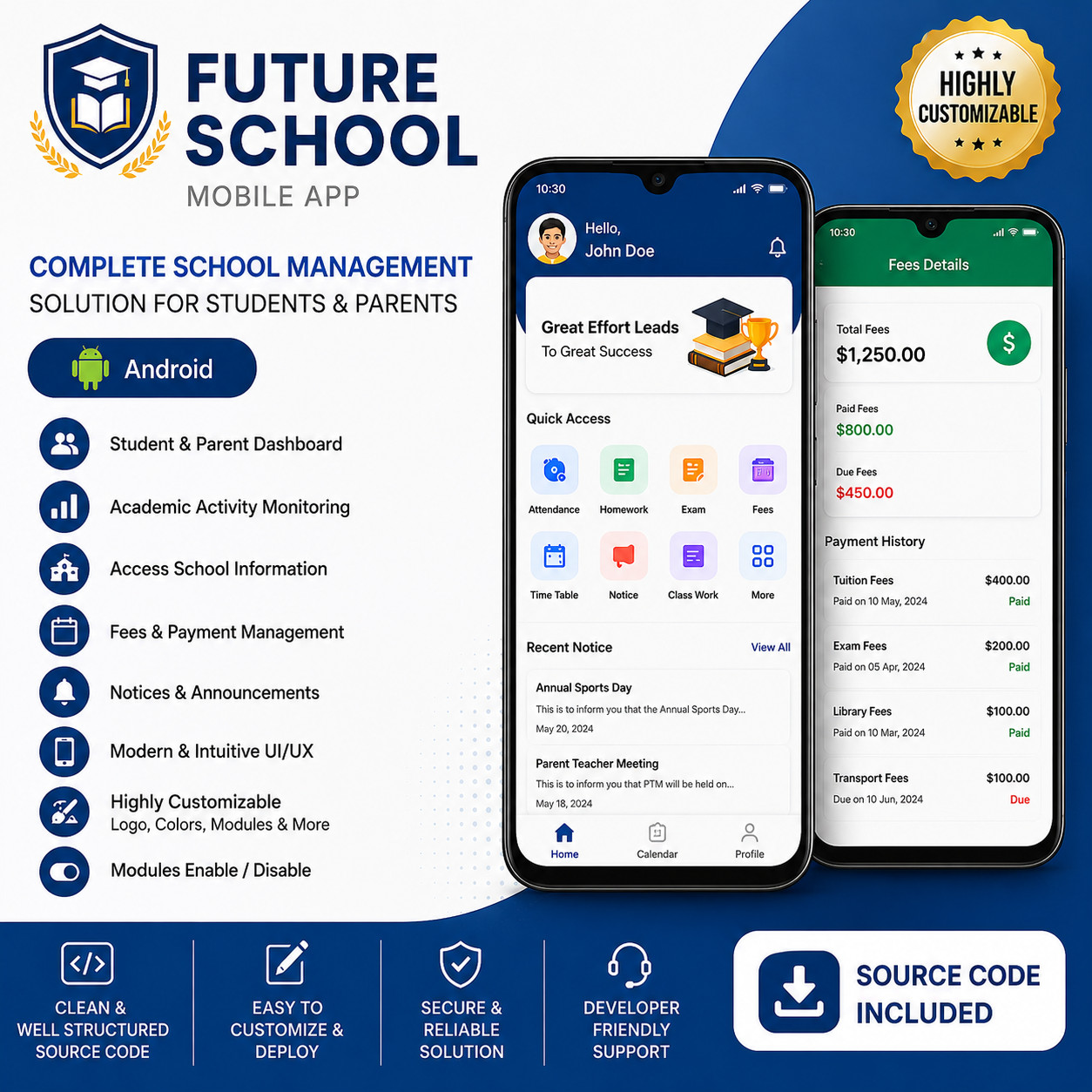 Future School Mobile App | Android App | School Management Solution