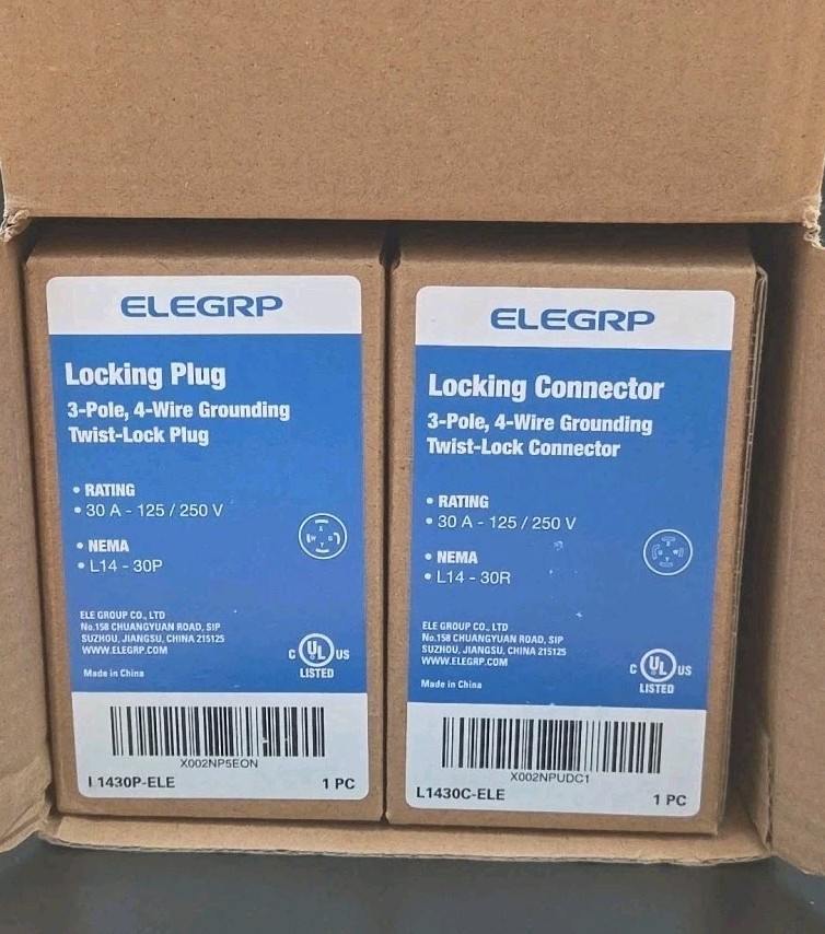 ELEGRP 30 AMP 3-Pole, 4-Wire Grounding Twist Lock Plug & Connector Set