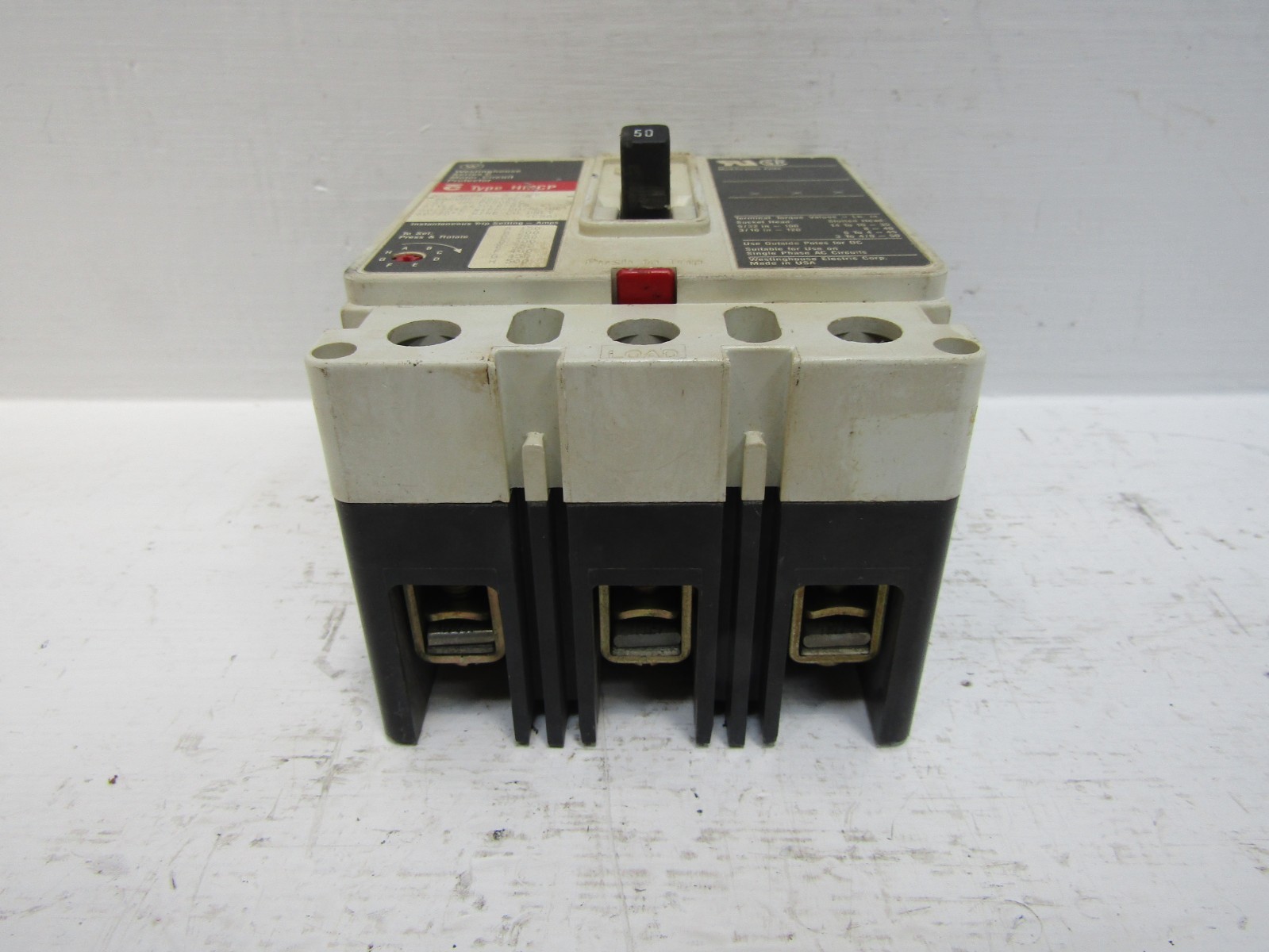 Westinghouse HMCP050K2C 50 Amp 600V 3-Pole Circuit Breaker 50A HMCP Series C