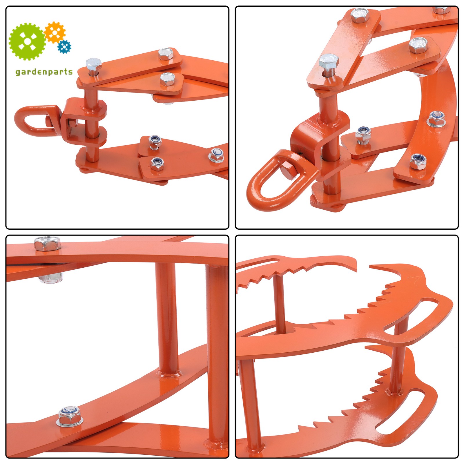 Log Lifting Tongs 36 Inch Heavy Duty Steel 4 Serrated Claw Swivel Dragging Tongs