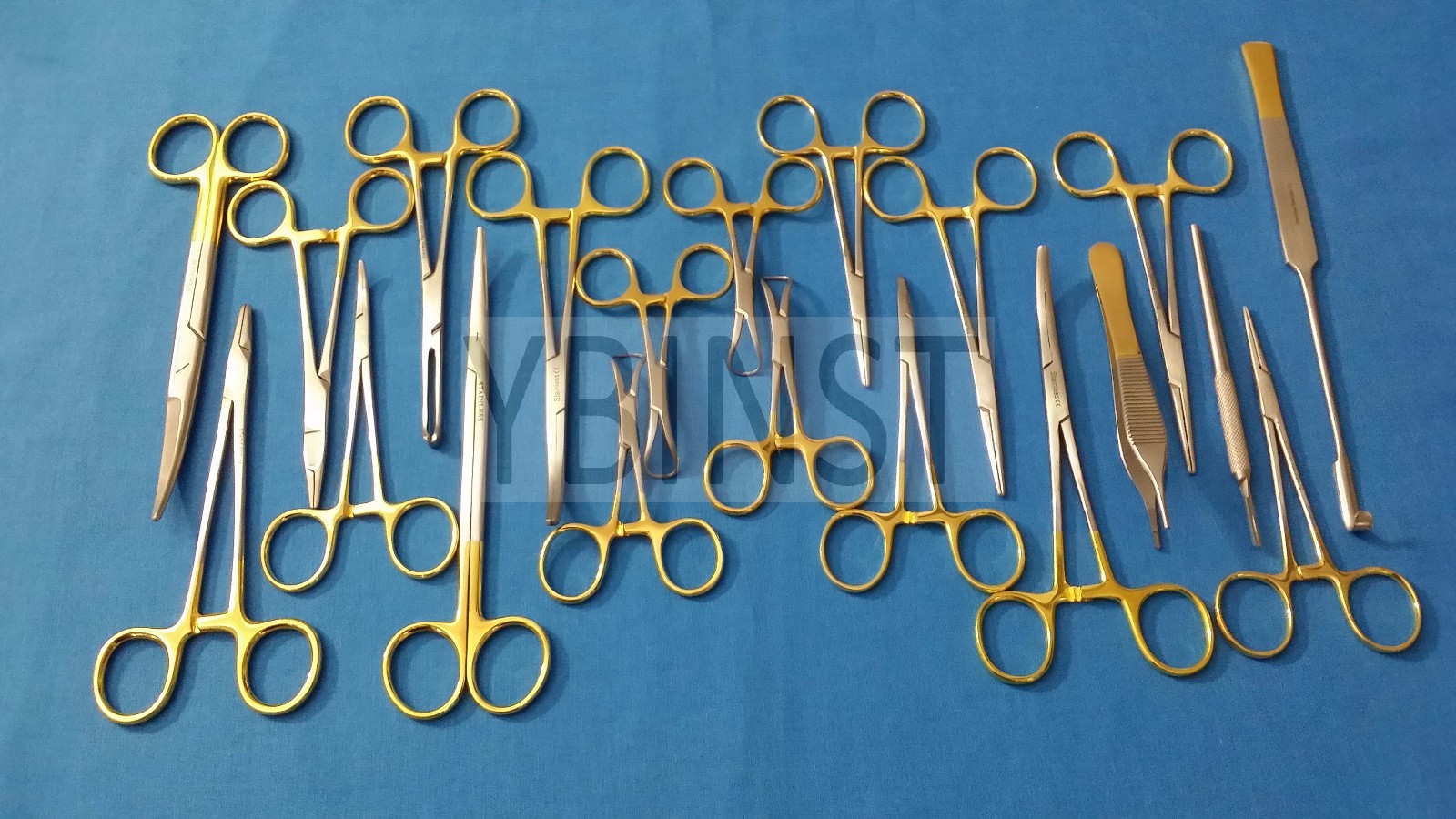 SET OF 20 PCS GOLD HANDLE T/C FELINE SPAY PACK SURGICAL INSTRUMENTS KIT