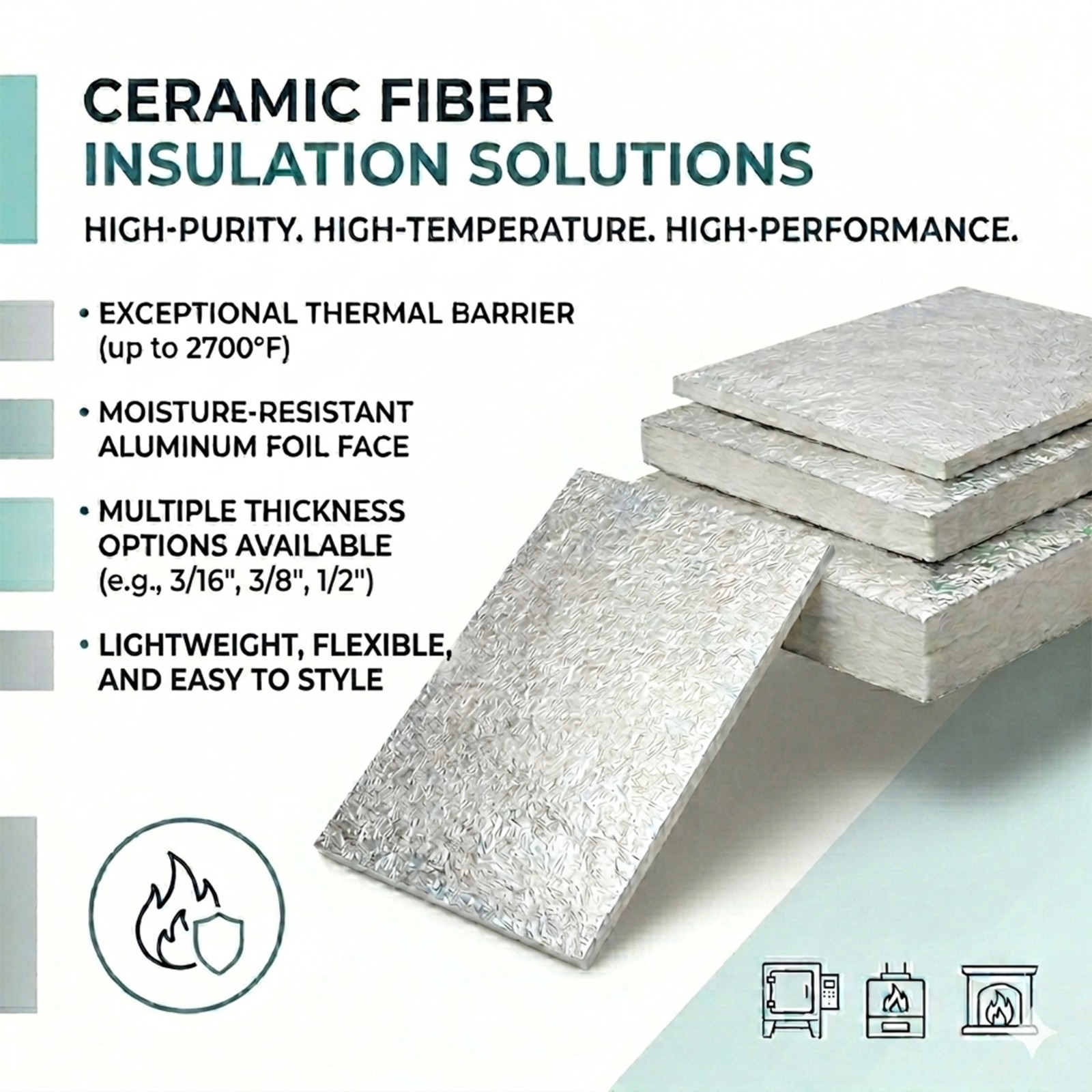 Ceramic Fiber High Temperature Insulation Blanket High Density Fireproof Thermal