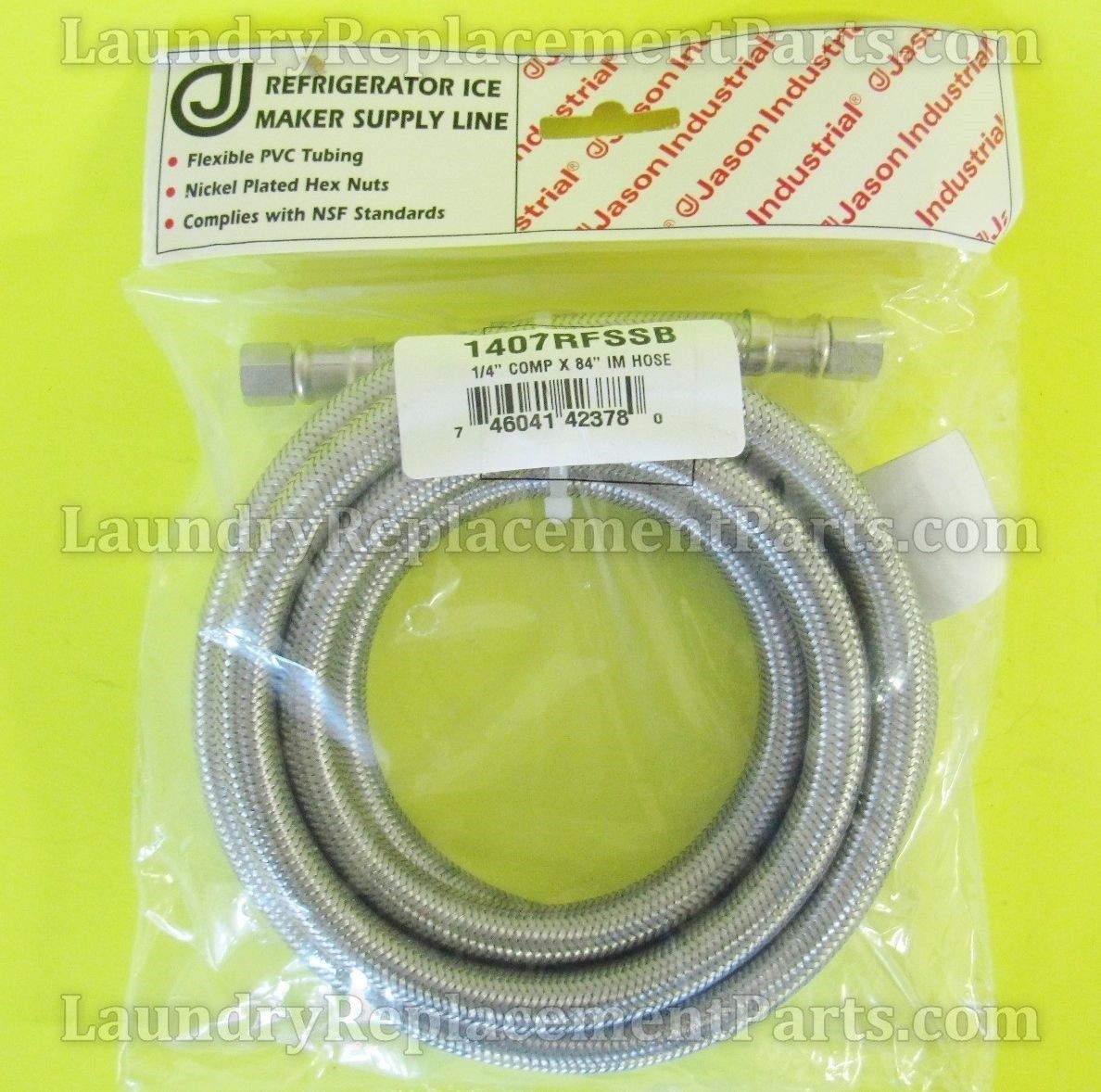 1/4 COMP x 84″ IM STAINLESS STEEL HOSE FOR REFRIGERATOR PART# 1407RFSSB