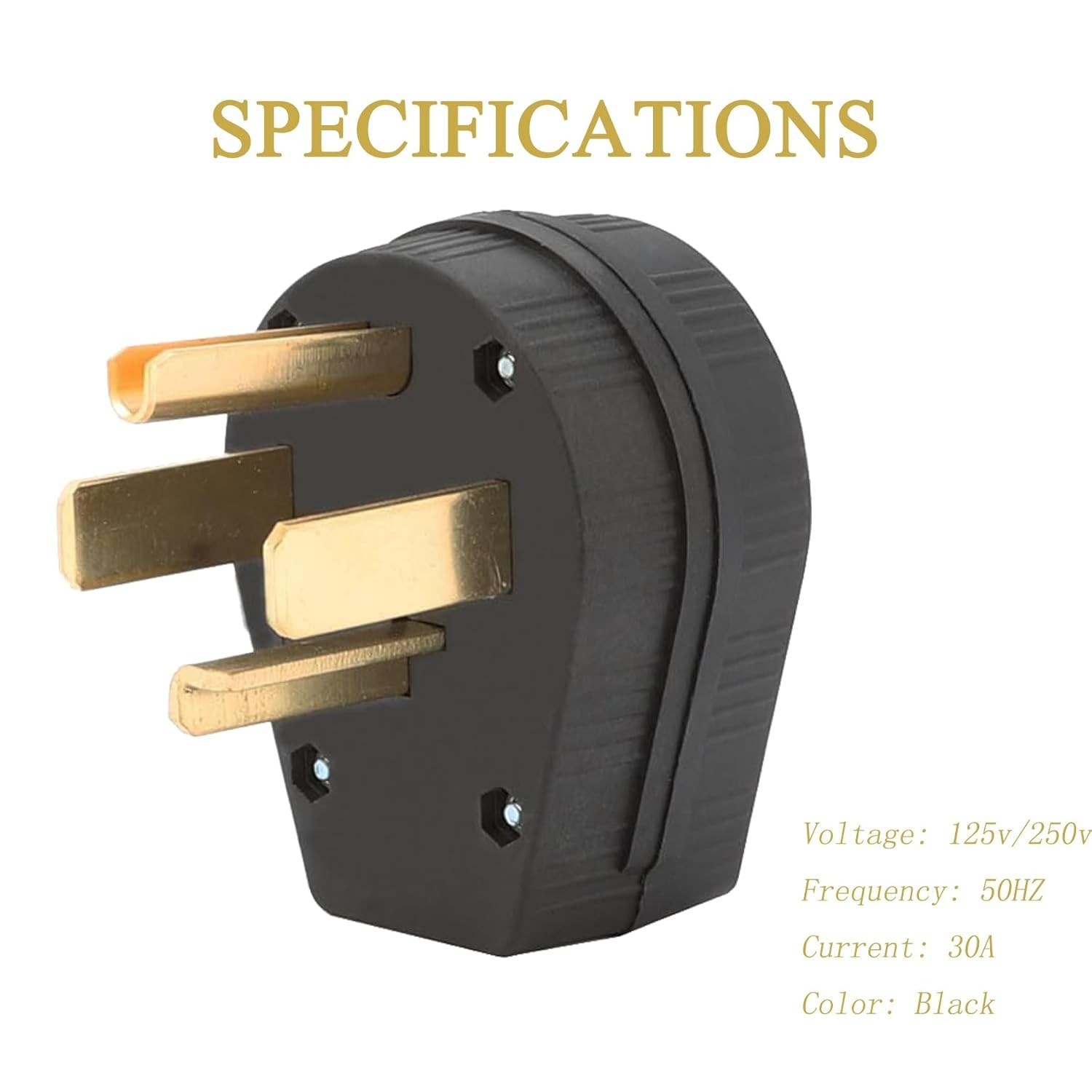 Nema 14-30P Plug 125/250 Volt Plug with 3 Pole 4 Wire Heavy Duty Spec Industrial