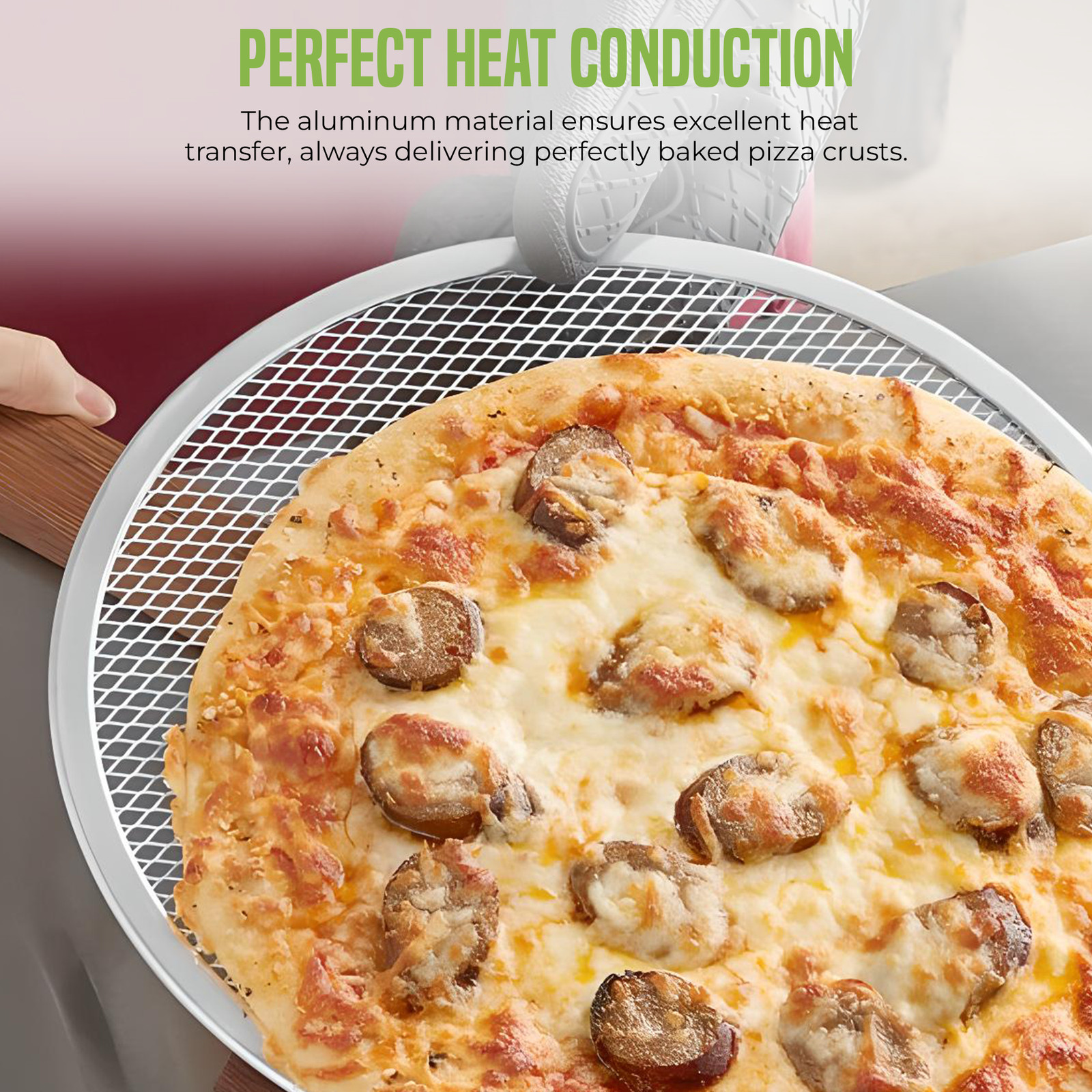 OCS Parts 12-Inch Aluminum Pizza Screens | 12-Pack