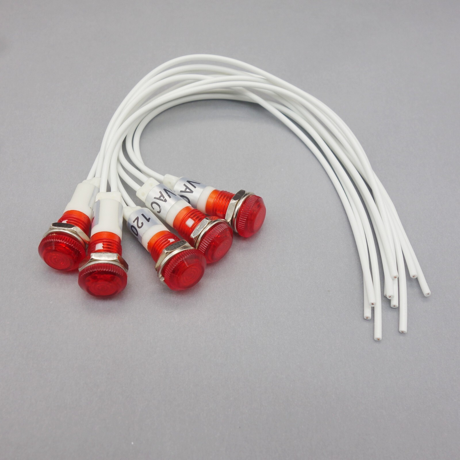 10Pcs 120V AC 10mm RED Panel Mounting LED Indication Signal Pilot Lights