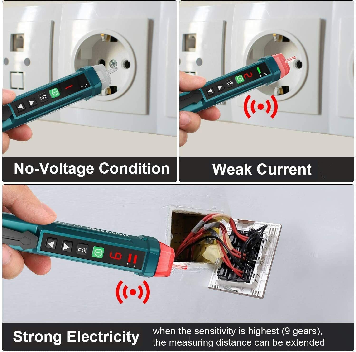 LED AC Electrical Voltage Power Detector Sensor Tester Non-Contact Pen 12-1000V