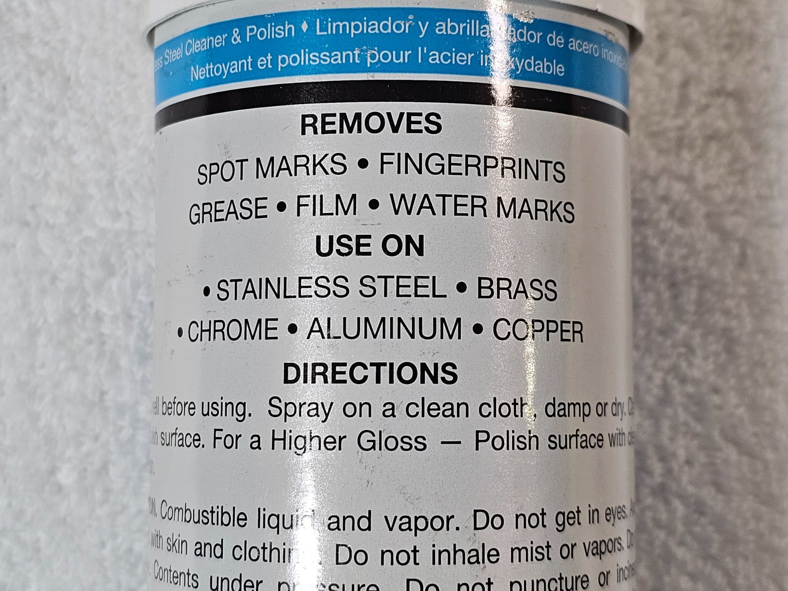 NEW Tough Guy 2DBY3 Stainless Steel Cleaner & Polish 16 oz Aerosol (Made USA)