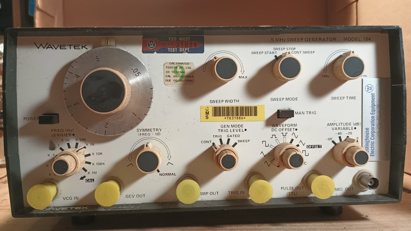 Wavetek Model 184 5 MHz Sweep Generator used