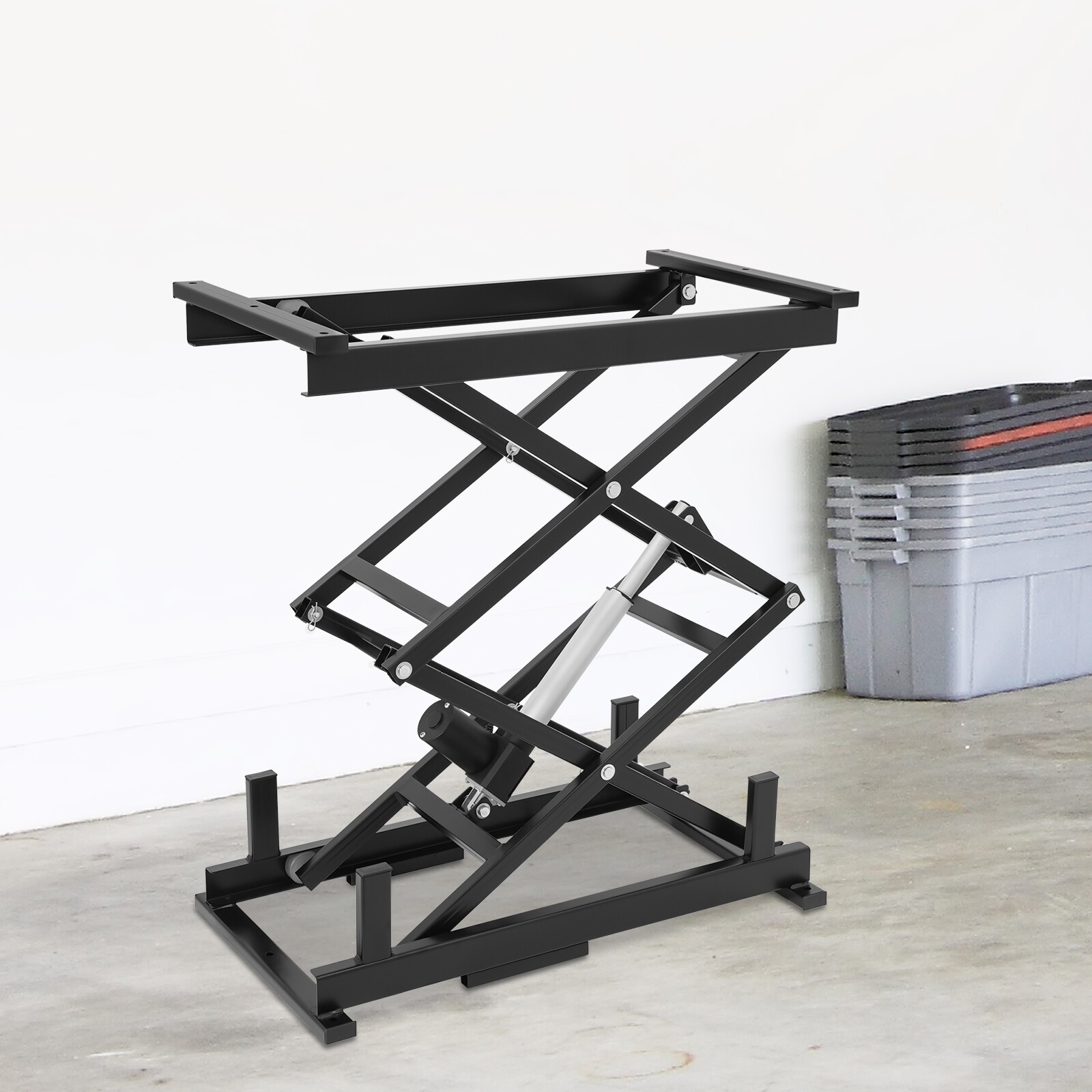 Electric Scissor Lift Table Hydraulic 180lbs Capacity Adjustable Height Foldable
