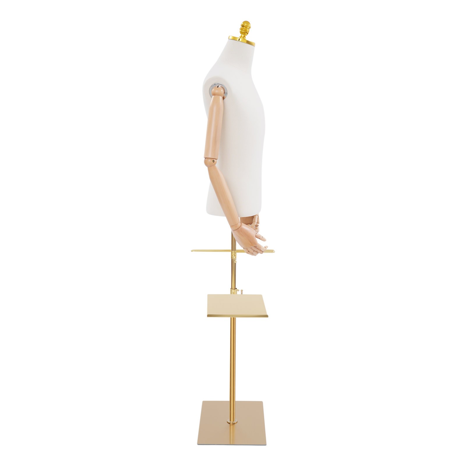 Adjustable Male Mannequin 150-180cm with Pants & Shoe Rack, 66 lbs Capacity