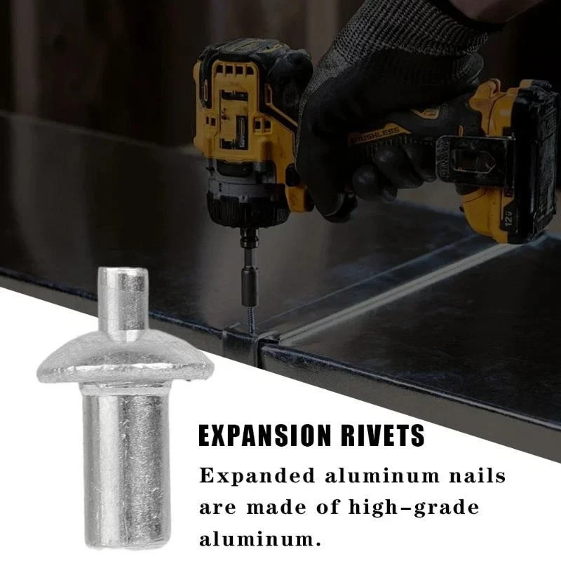 100x Hammer Drive Expansion Rivets Aluminum Knock Type Fasteners Screws