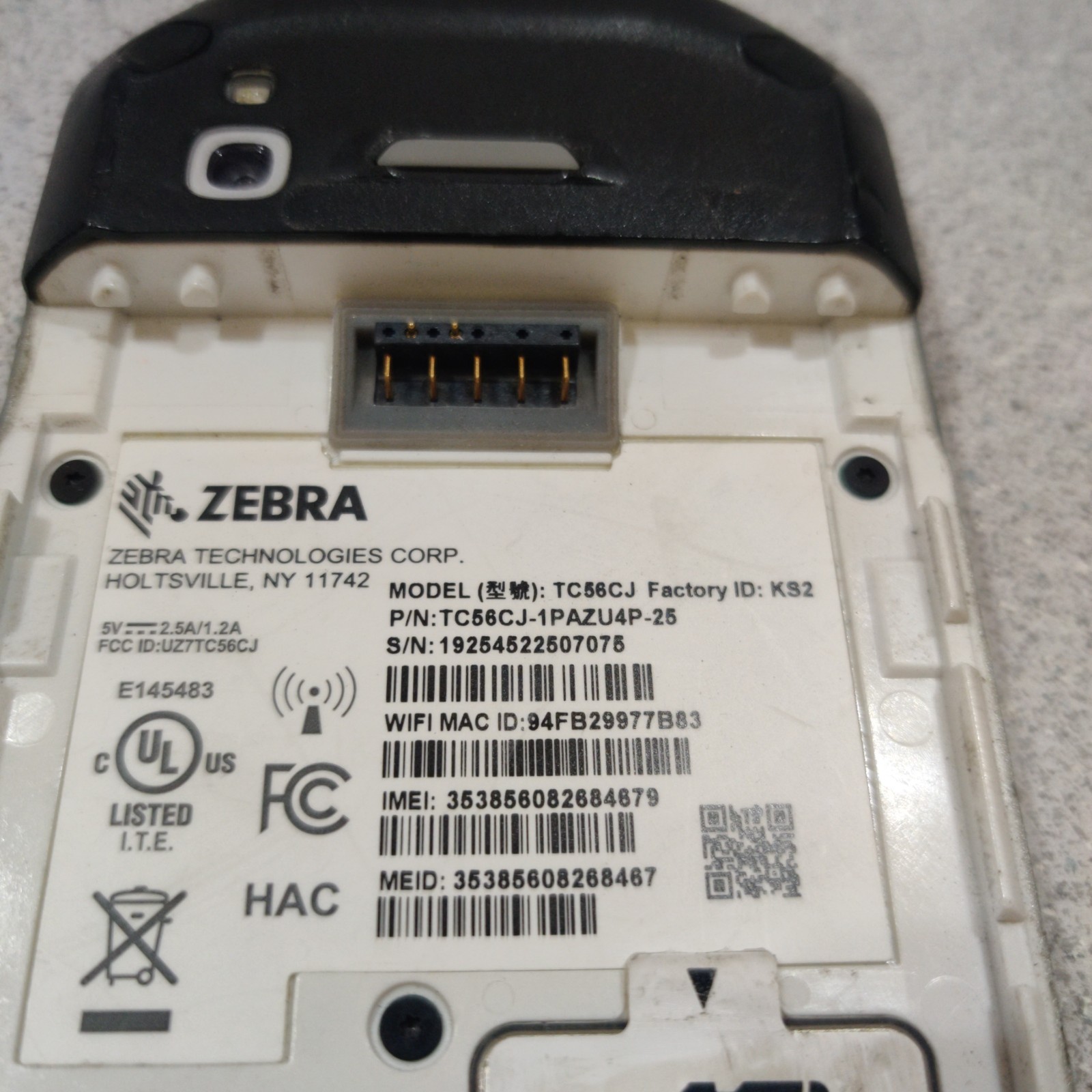 Zebra TC56 Enterprise-Grade Mobile Computer – TC56CJ-1PAZU4P-25 – UNTESTED/AS-IS