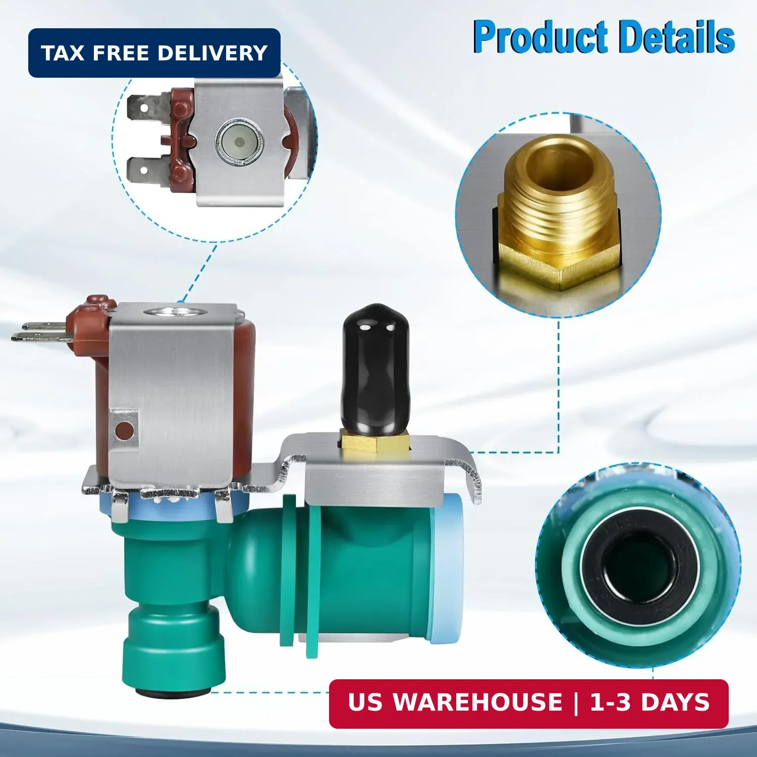 W10238100 WPW10238100 W10498992 Refrigerator Water Inlet Valve, Compatible with