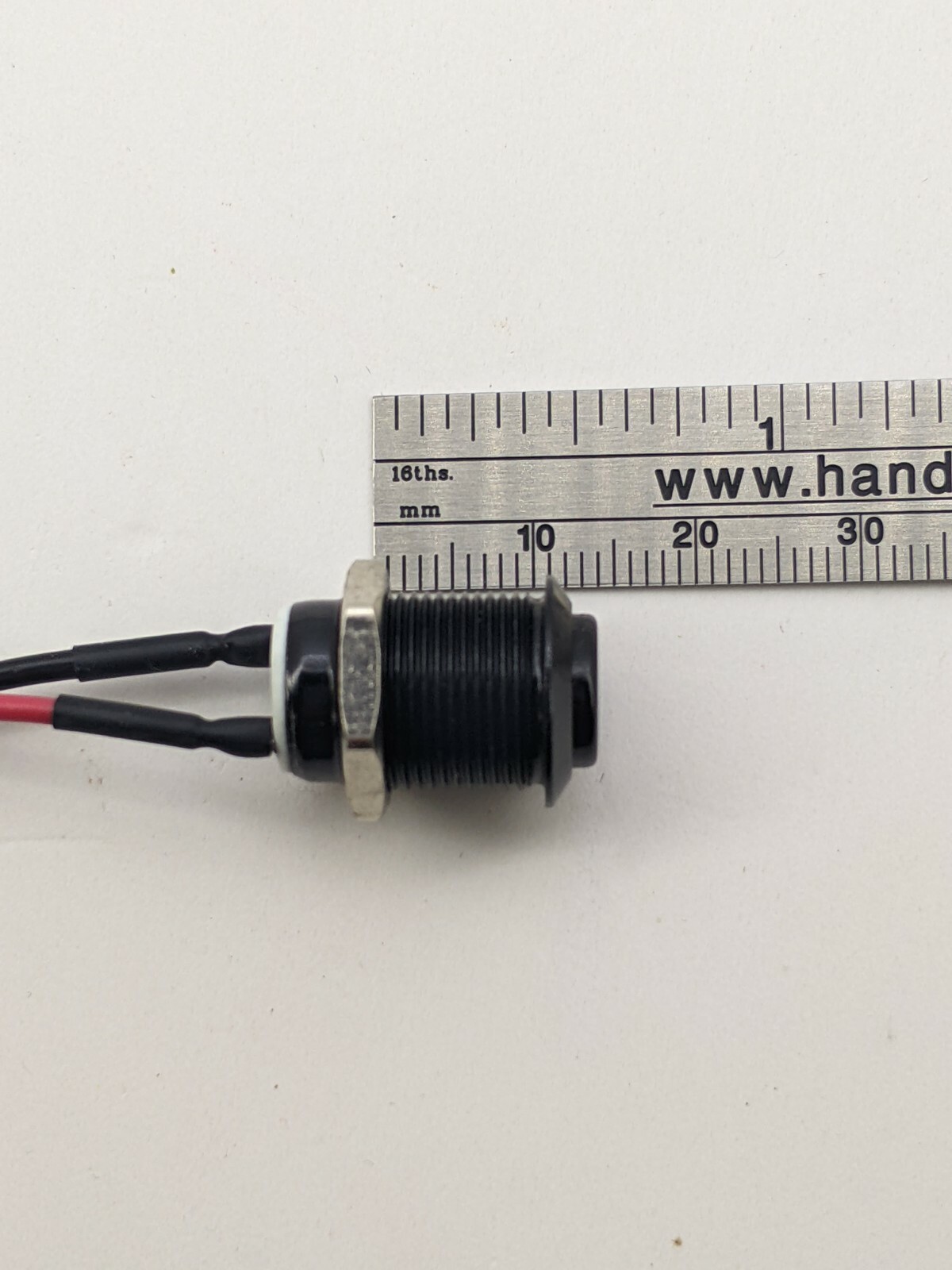12 MM Push Button High Head Black Momentary Switch with 6 inches 2 wires 5-24 V