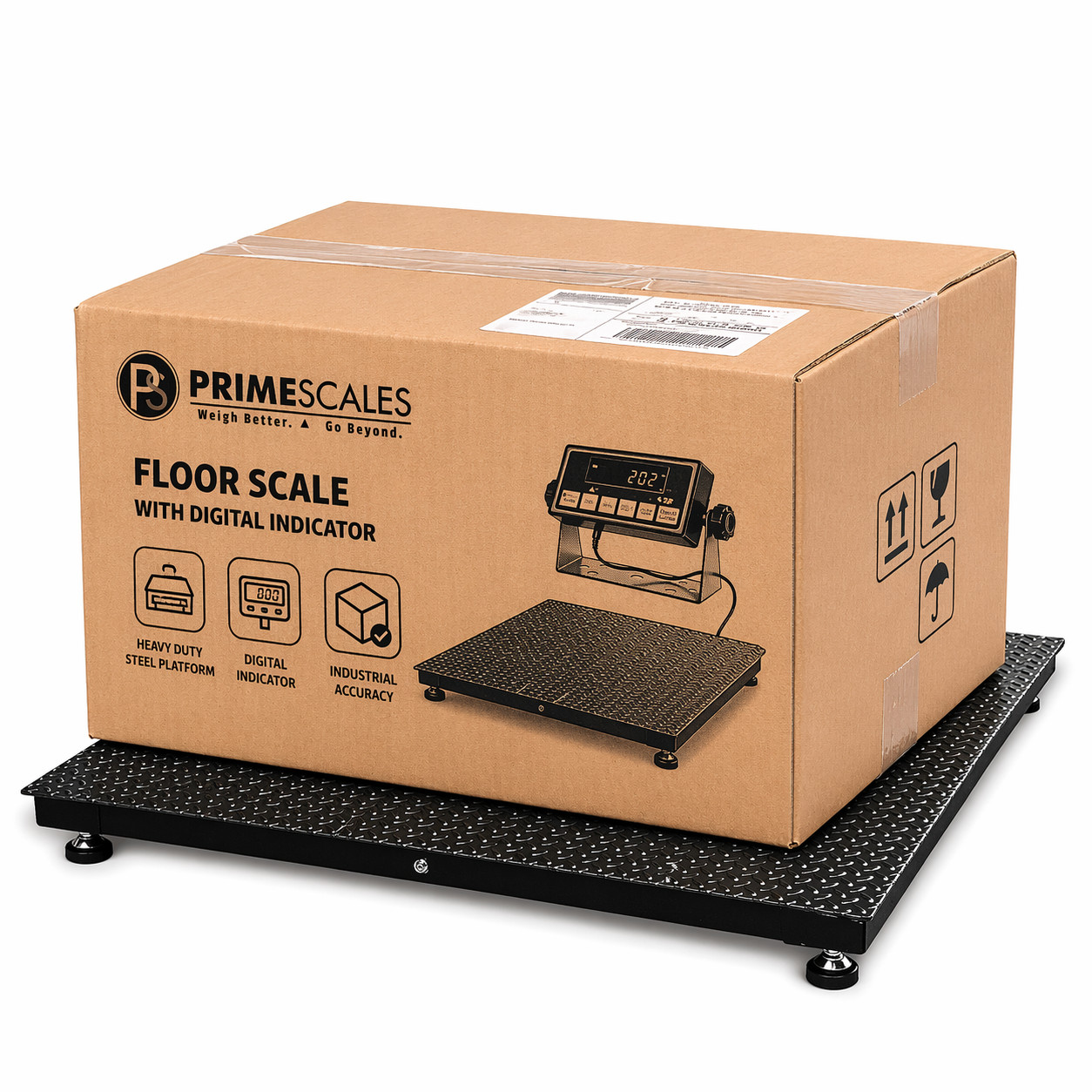 Heavy Duty 48″x48″ Floor Scale 2500 x 0.5 lb NTEP Approved with Indicator