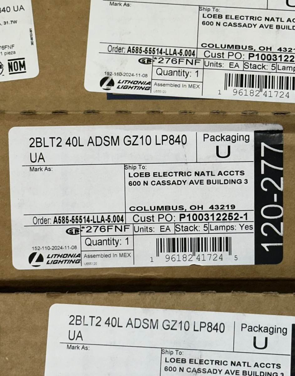 NEW Lithonia 2BLT2 40L ADSM GZ10 LP840 UA LED Troffer 4000K 4000lm