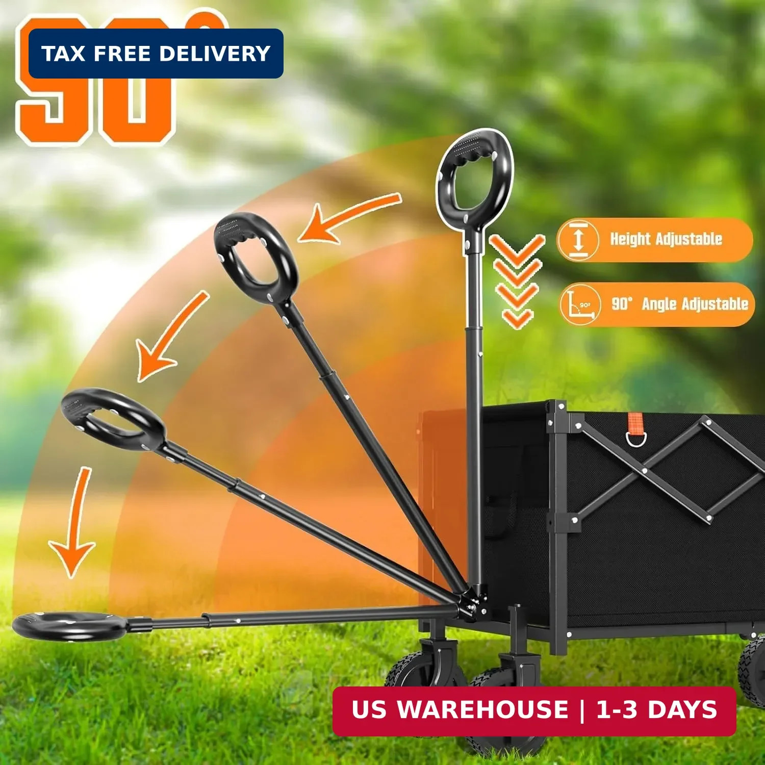 Yozoia Wagons Carts Foldable, Lightweight Portable Utility Shopping Cart with Wh