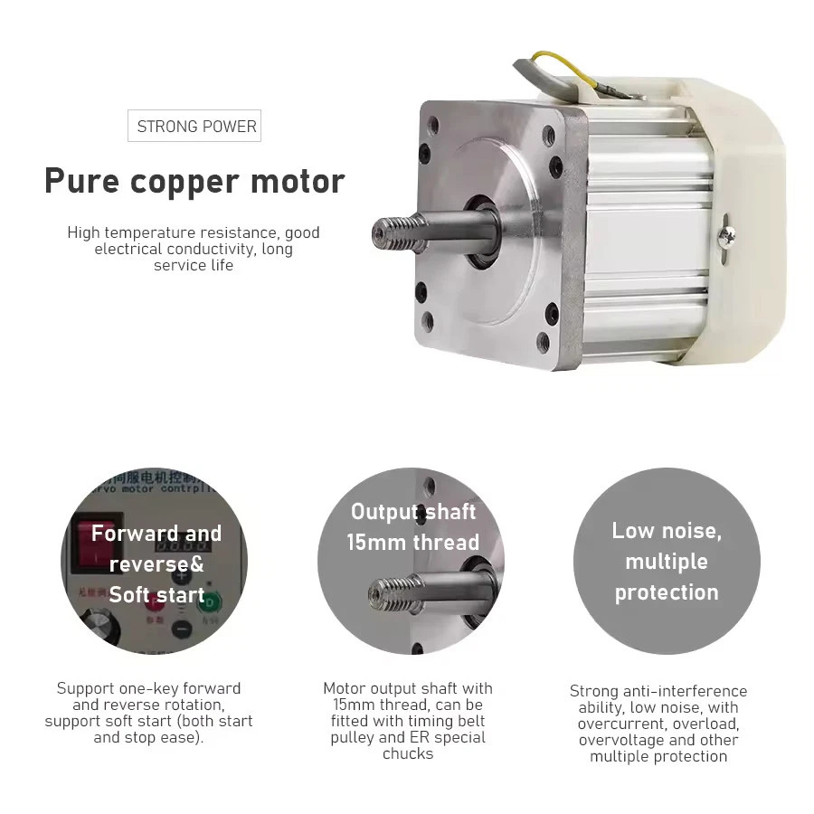 550W/750W/1100W/1.5KW/2.2KW AC Servo Motor Driver Speed Control Kit 1.85-6.85Nm