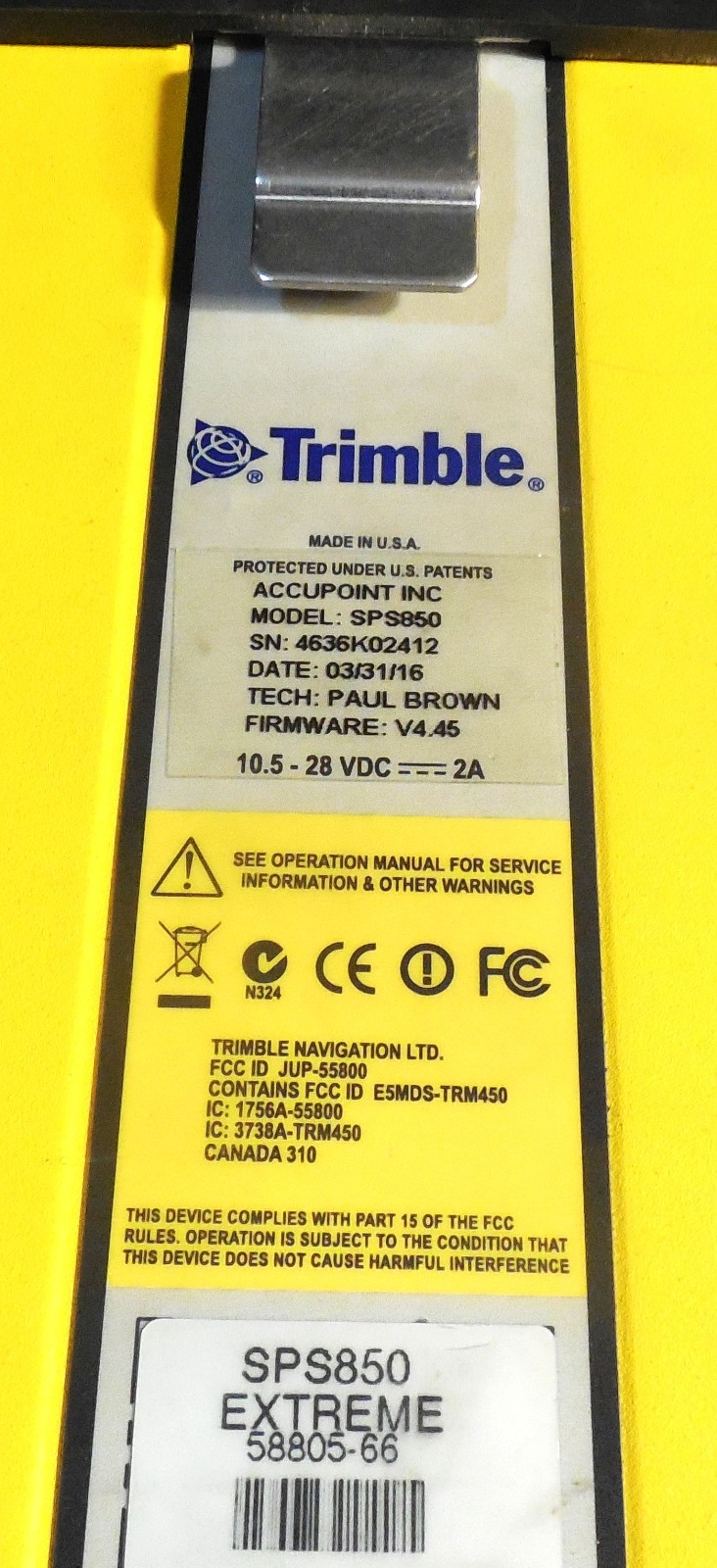 Trimble SPS850 Blue Tooth Power Station SPS Extreme GPS – battery unknown shape