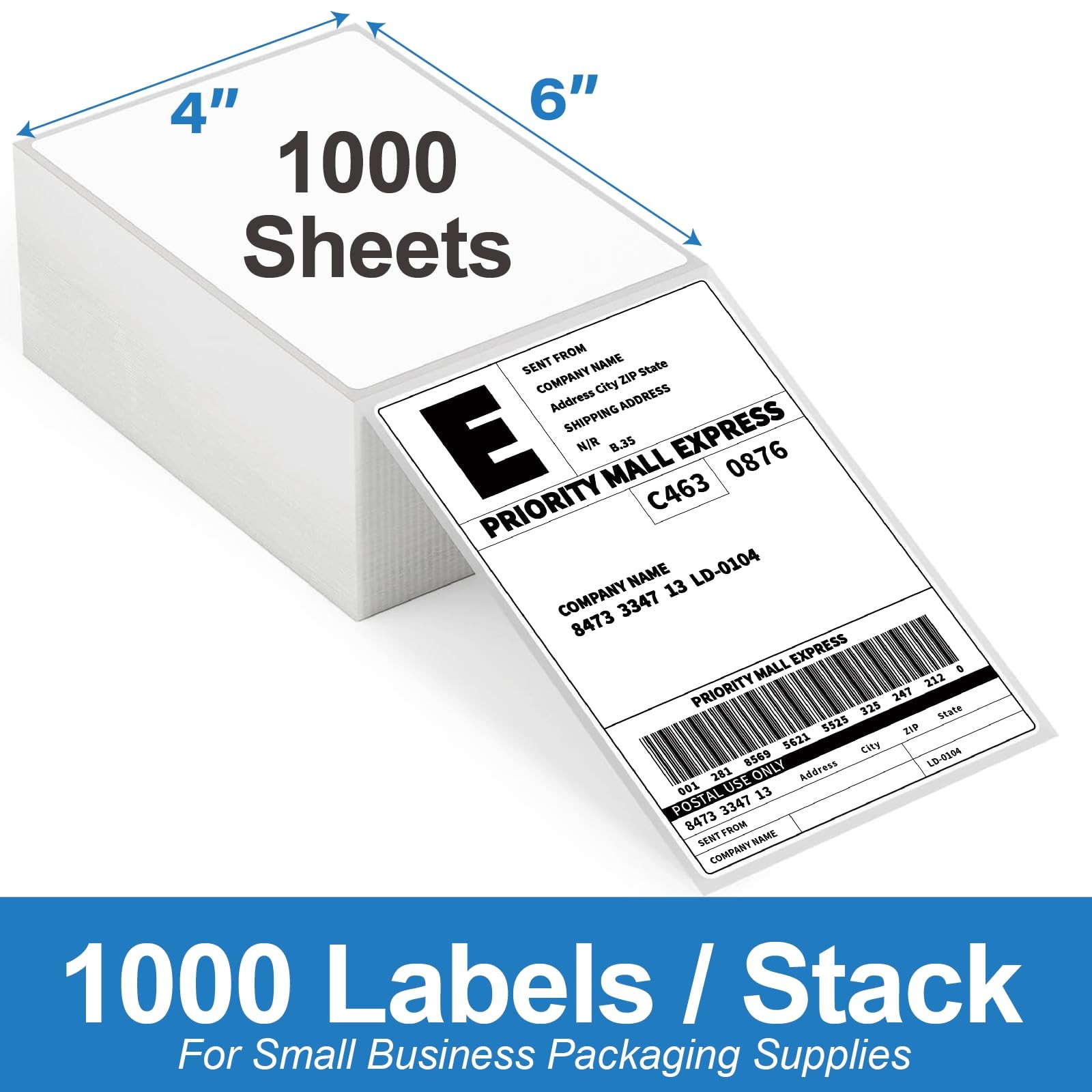 Thermal Labels 4×6 Fanfold Rollo Zebra MUNBYN Compatible 1000 Stack
