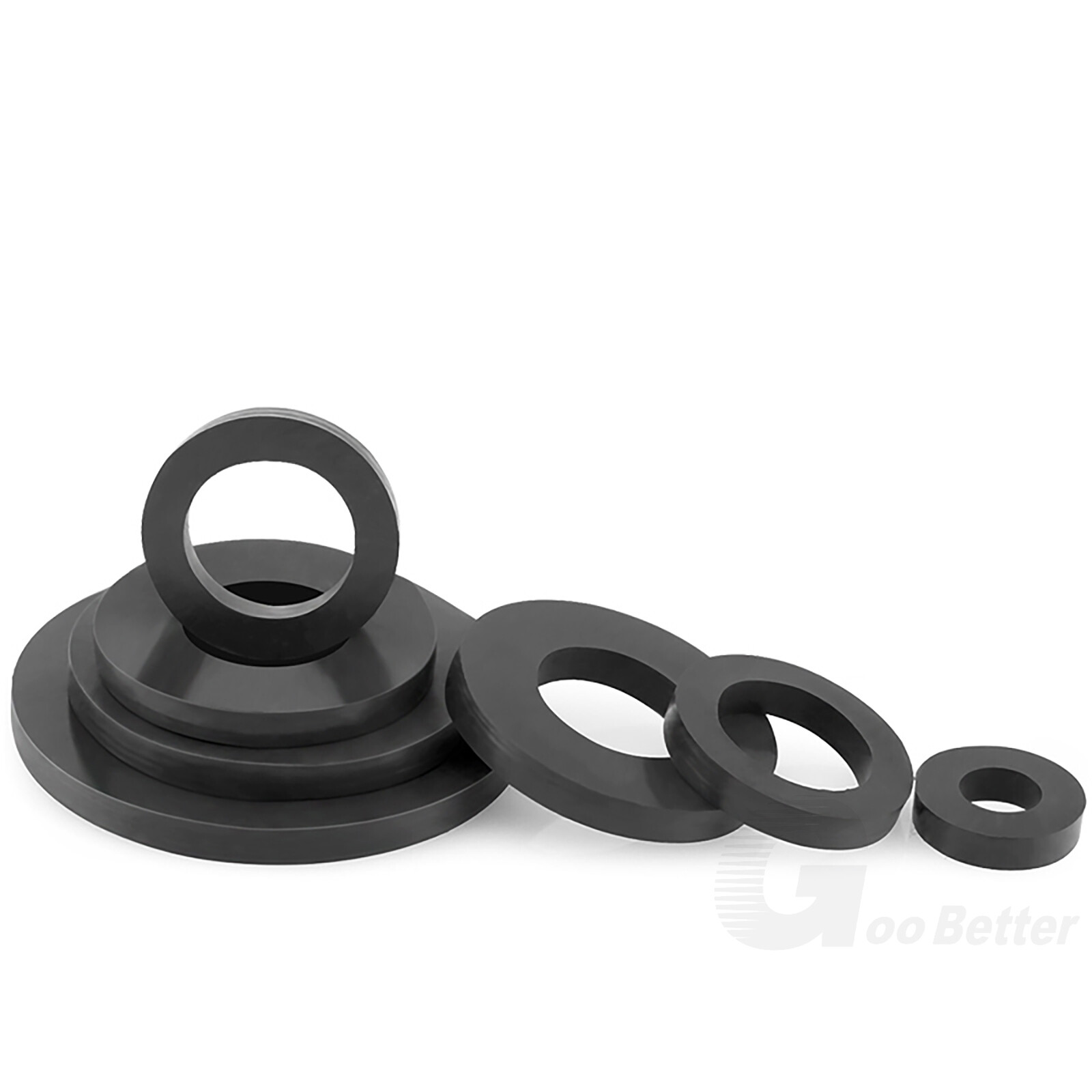 BLACK NBR RUBBER FLAT ROUND RING WASHER SEAL GASKETS 1/8” – 2” OD