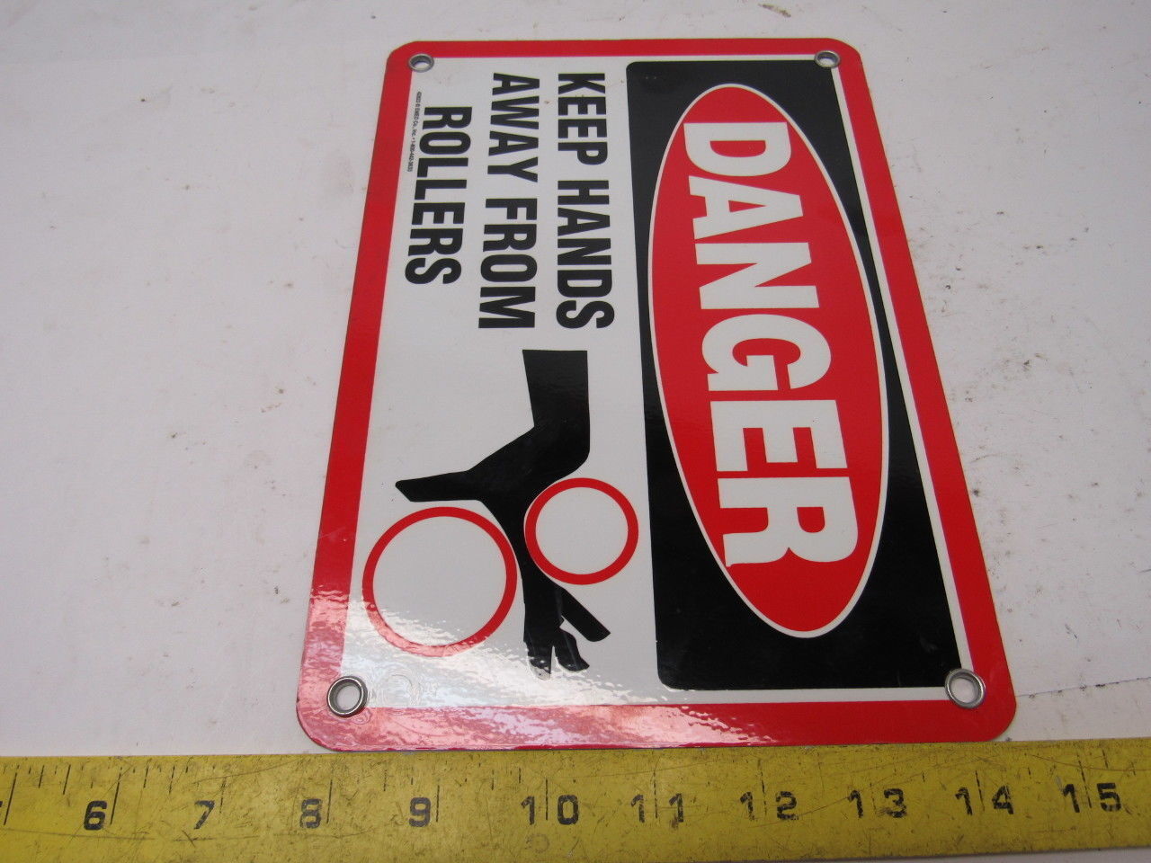 Emed Co. «Danger Keep Hands Away From Rollers» Metal Safety Sign 10″ x 7″