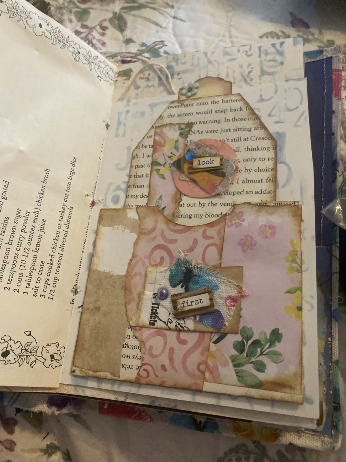 Junk Journal Handmade with pockets, belly bands, tucks journal cards, tags
