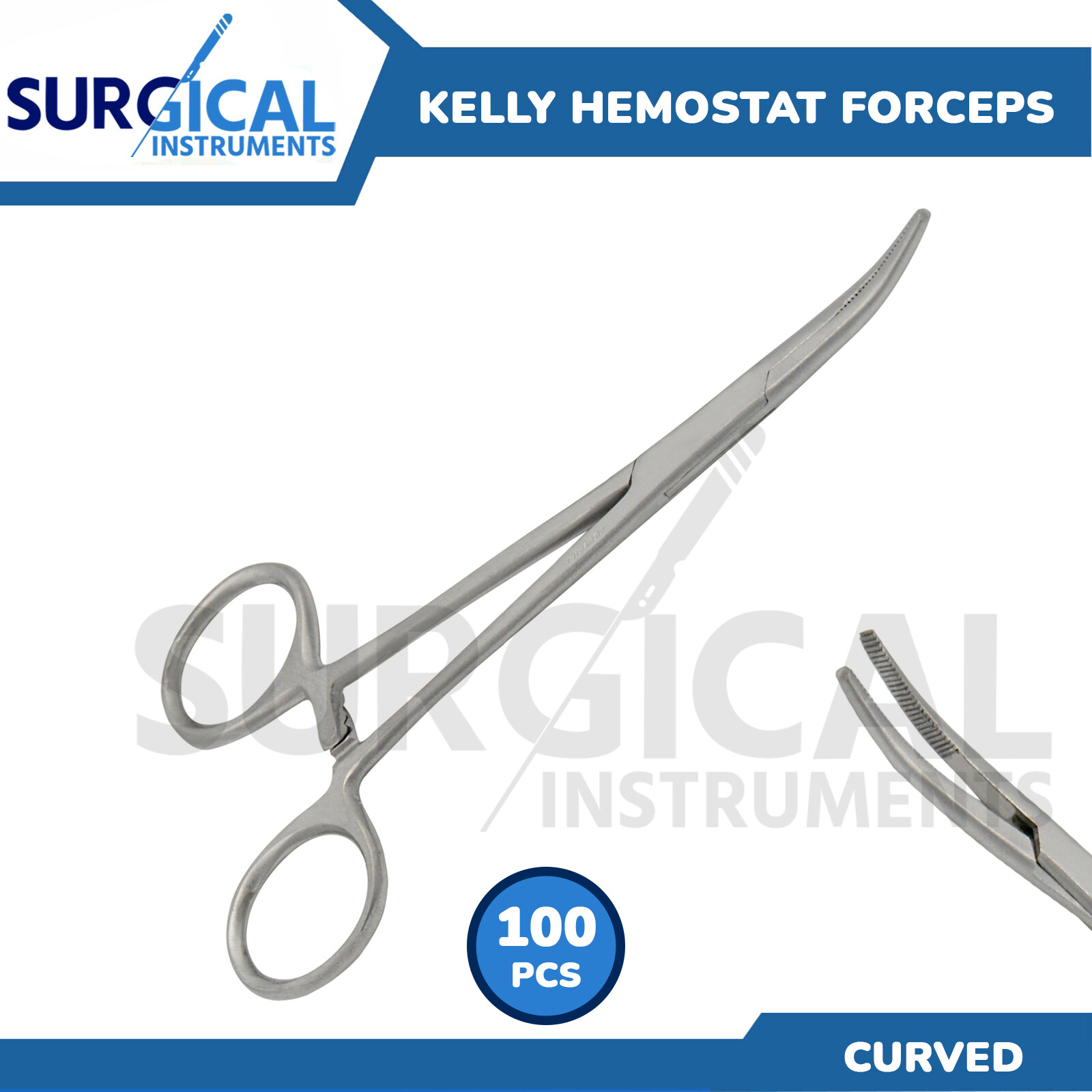 100 Kelly Hemostat Forceps Curved Surgical & Veterinary Economy 6.25» German GR