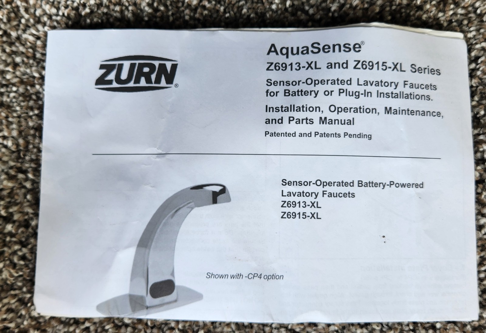 Zurn Z6915 XL AquaSense Battery Powered Sensor Faucet 1.5 GPM Aerator