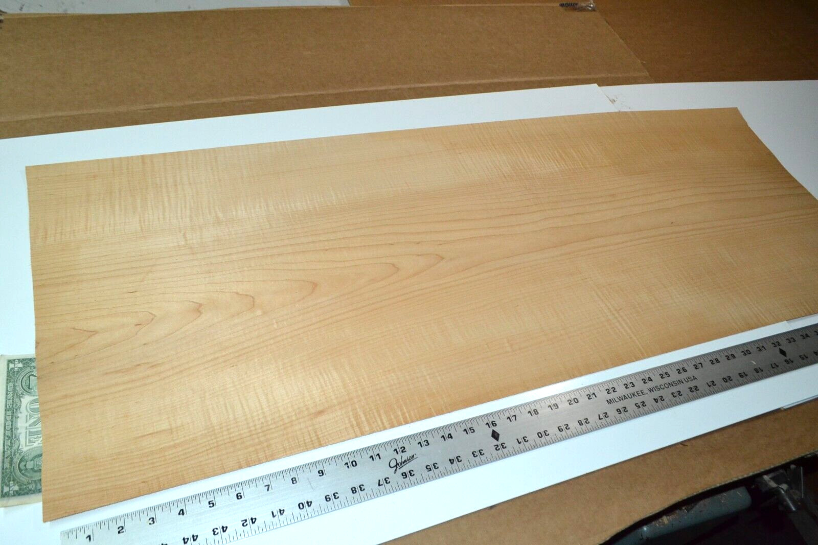 Maple Raw Wood Veneer Sheet 16.5 x 42 inches 1/42nd TONED 45941-37