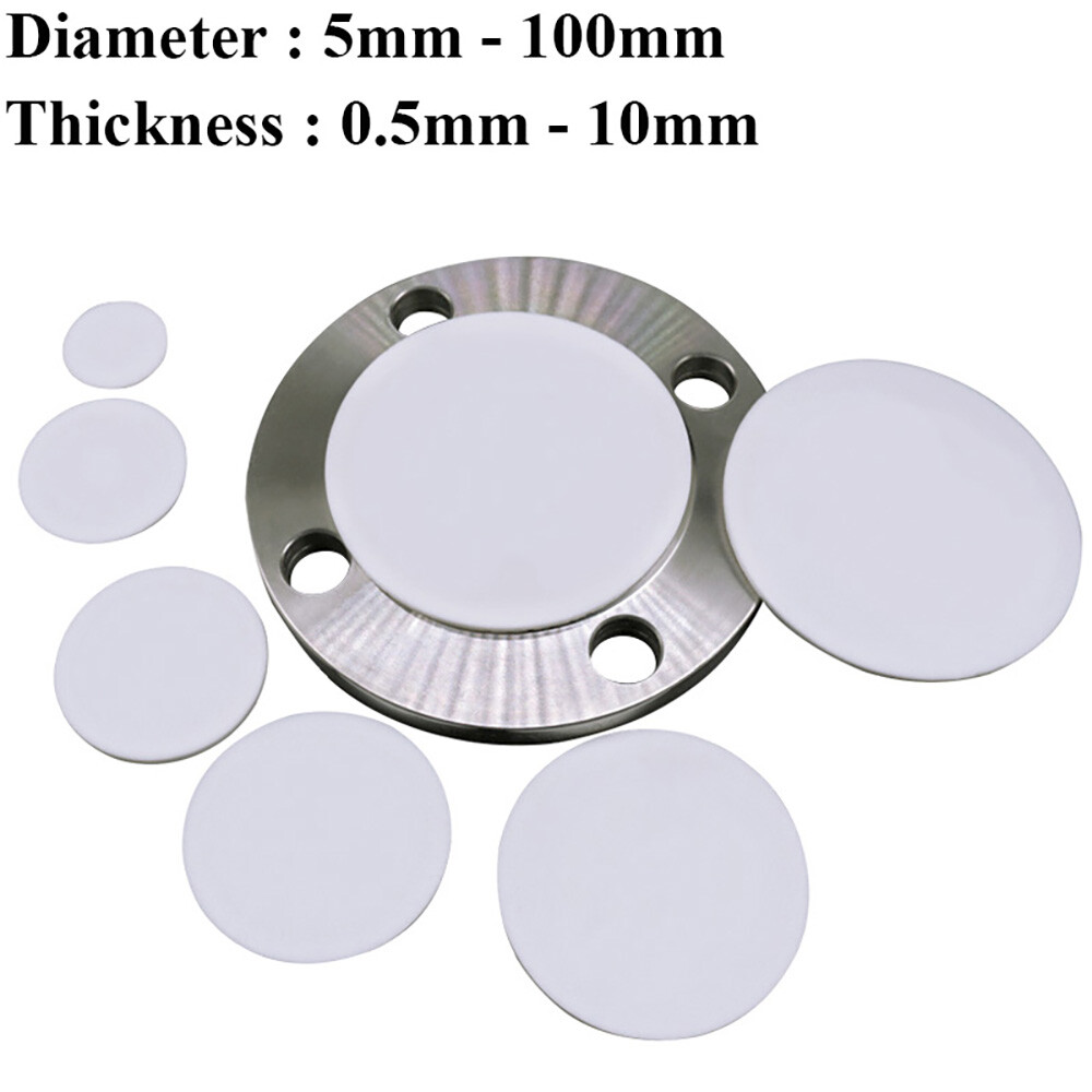 PTFE Plastic Solid Discs Flat Round Pad Sealed Cushioning Diameter 5mm – 100mm