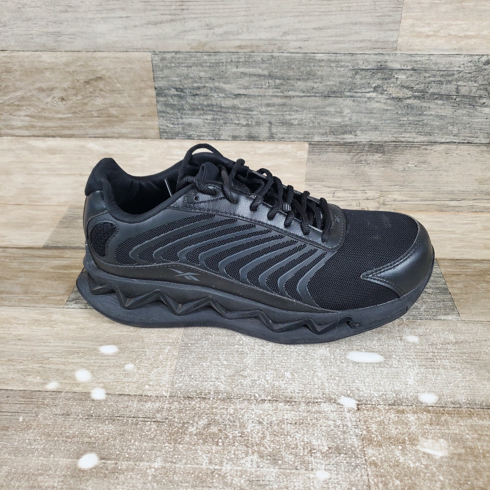 Reebok Zig Elusion Heritage Womens Work Shoes Sz 9.5 W Dark Black Composite Toe