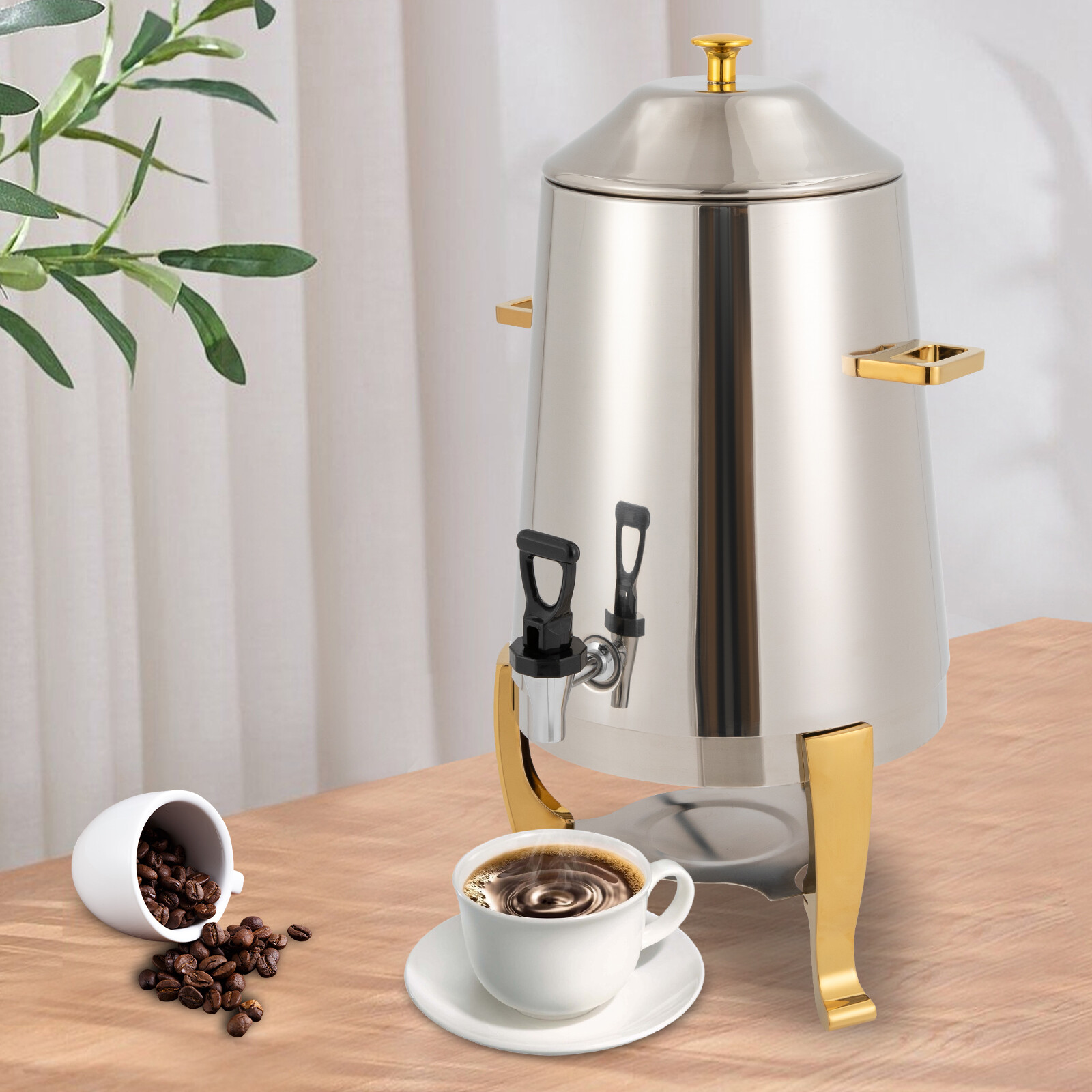 400W Insulated Beverage Dispenser for Hot Drinks 3.43Gal Stainless Steel USA