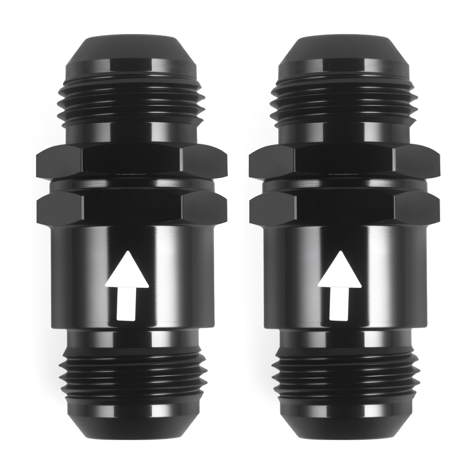 AN10 One Way Non Return Check Valve 10AN Male Flare Inline Fitting Blk 2 PCS