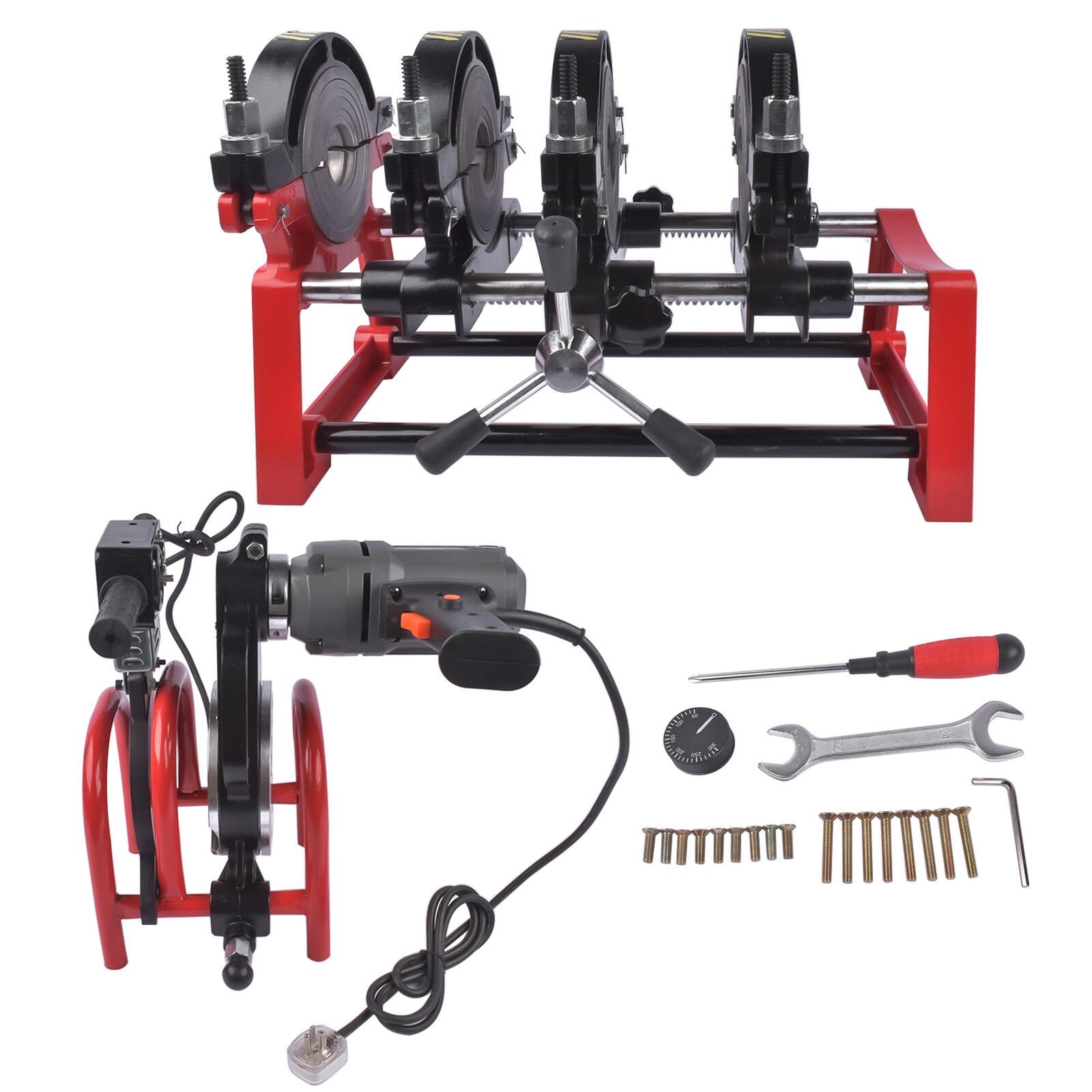 1x Manual Piping Pipe Fusion Welder 4 Clamps PE PP PB PVDF HDPE 63-160MM 300°c