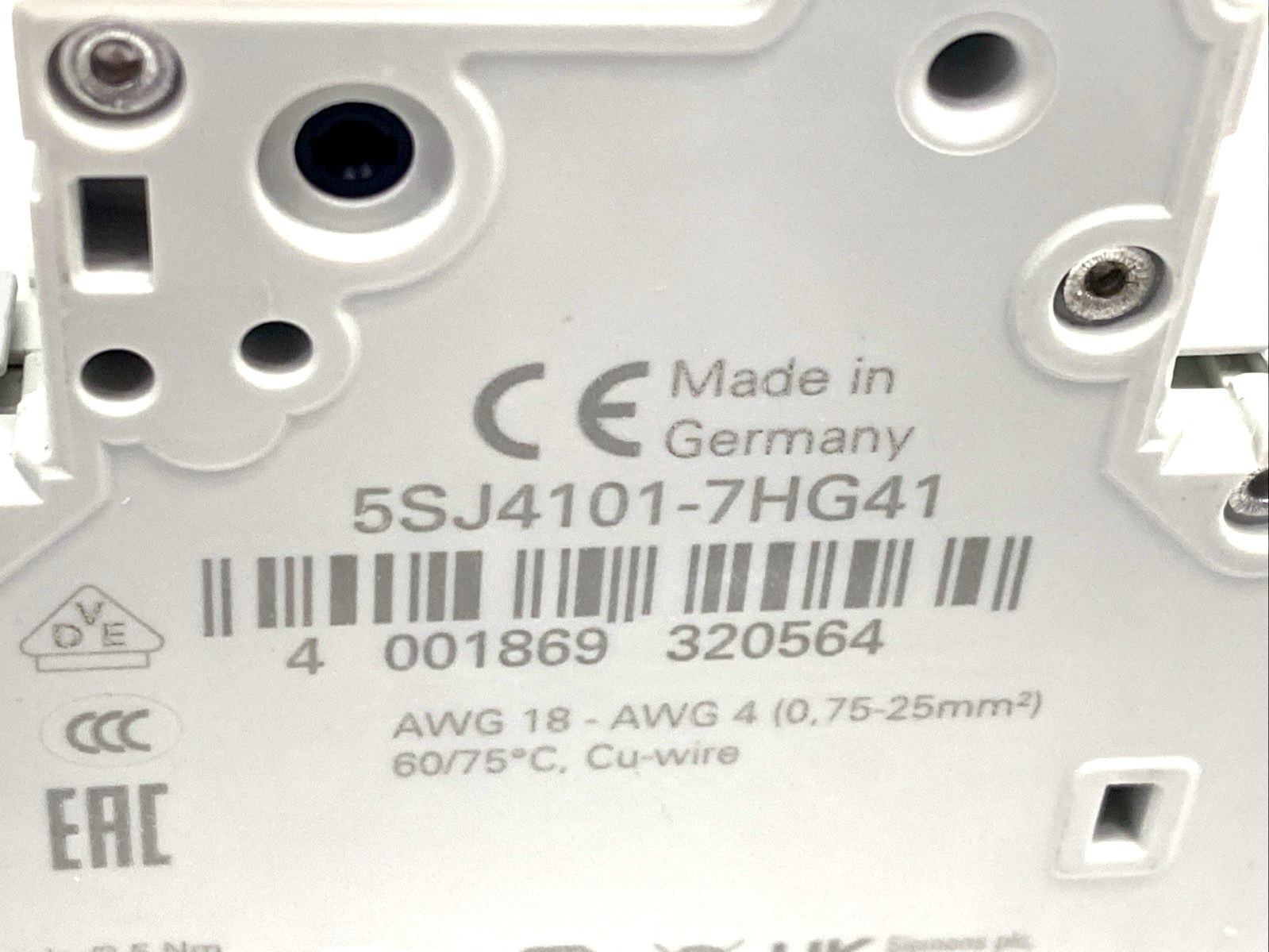 Siemens 5SJ4101-7HG41 Miniature Circuit Breaker 240V 14kA, 1-Pole, C-Trip, 1A