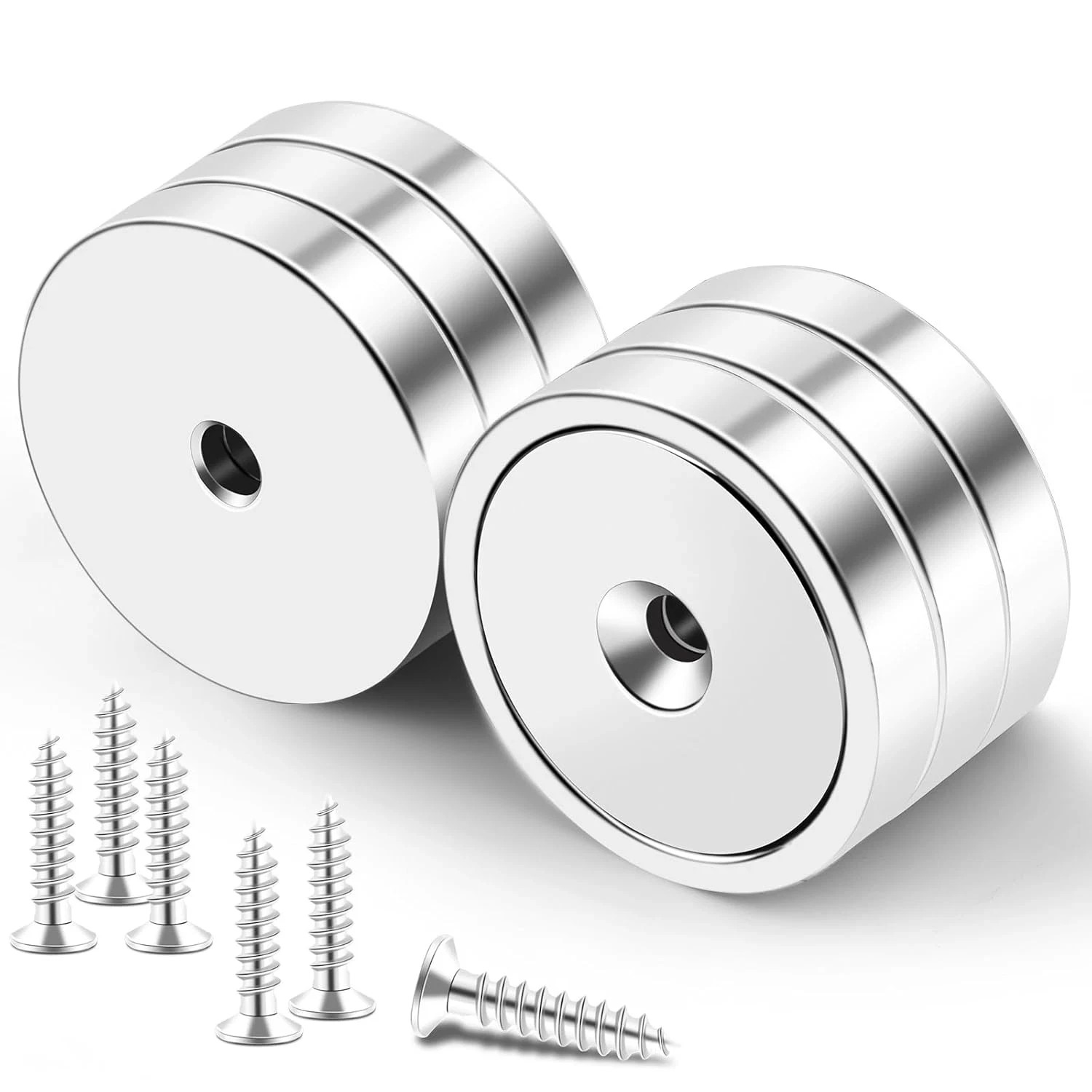 Strong Magnets, 150Lb+ Waterproof Strong Neodymium Cup Magnets with Screws for W